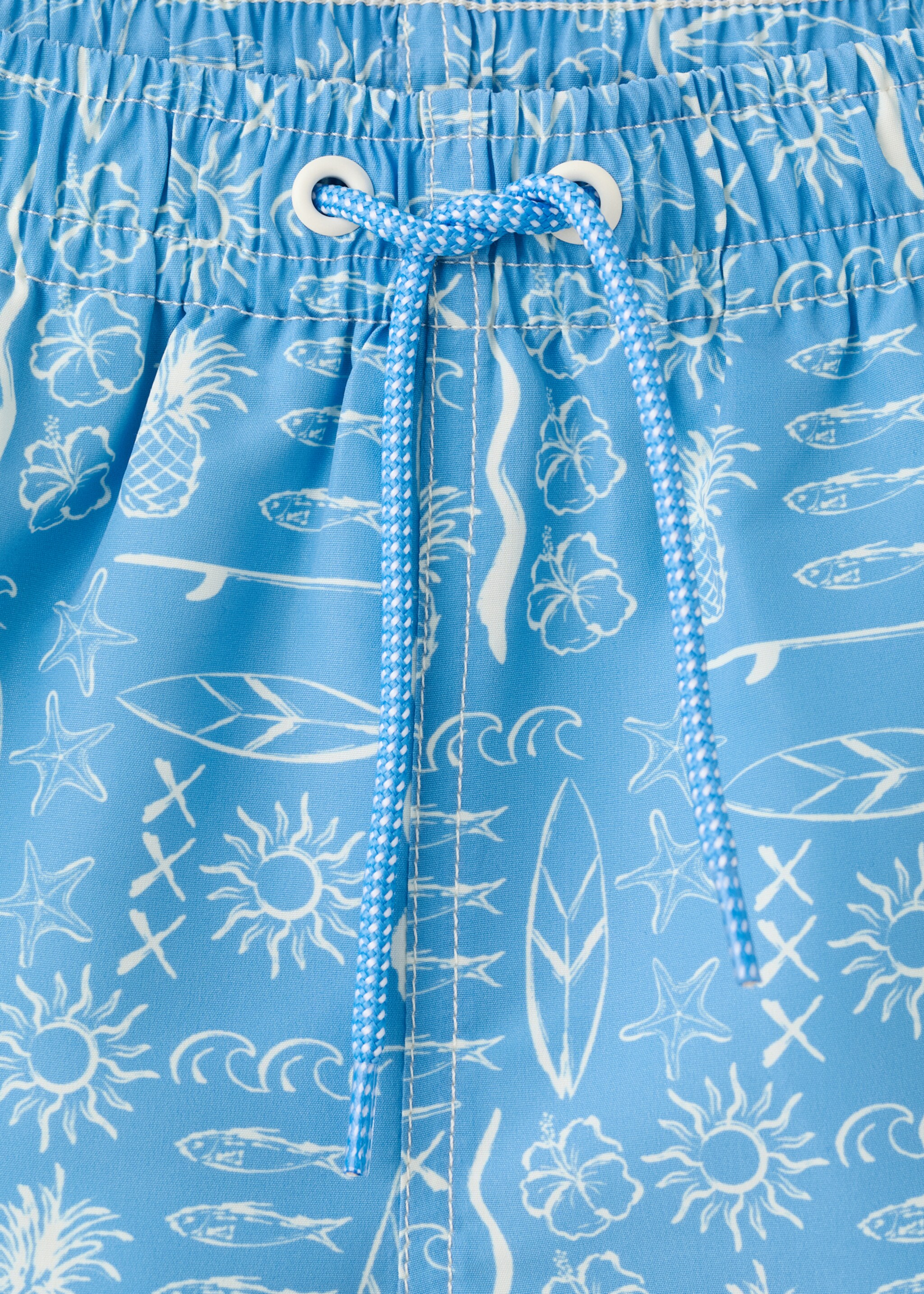 Printed swimming trunks - Details of the article 8, Blue. Ref: 27007912-00.