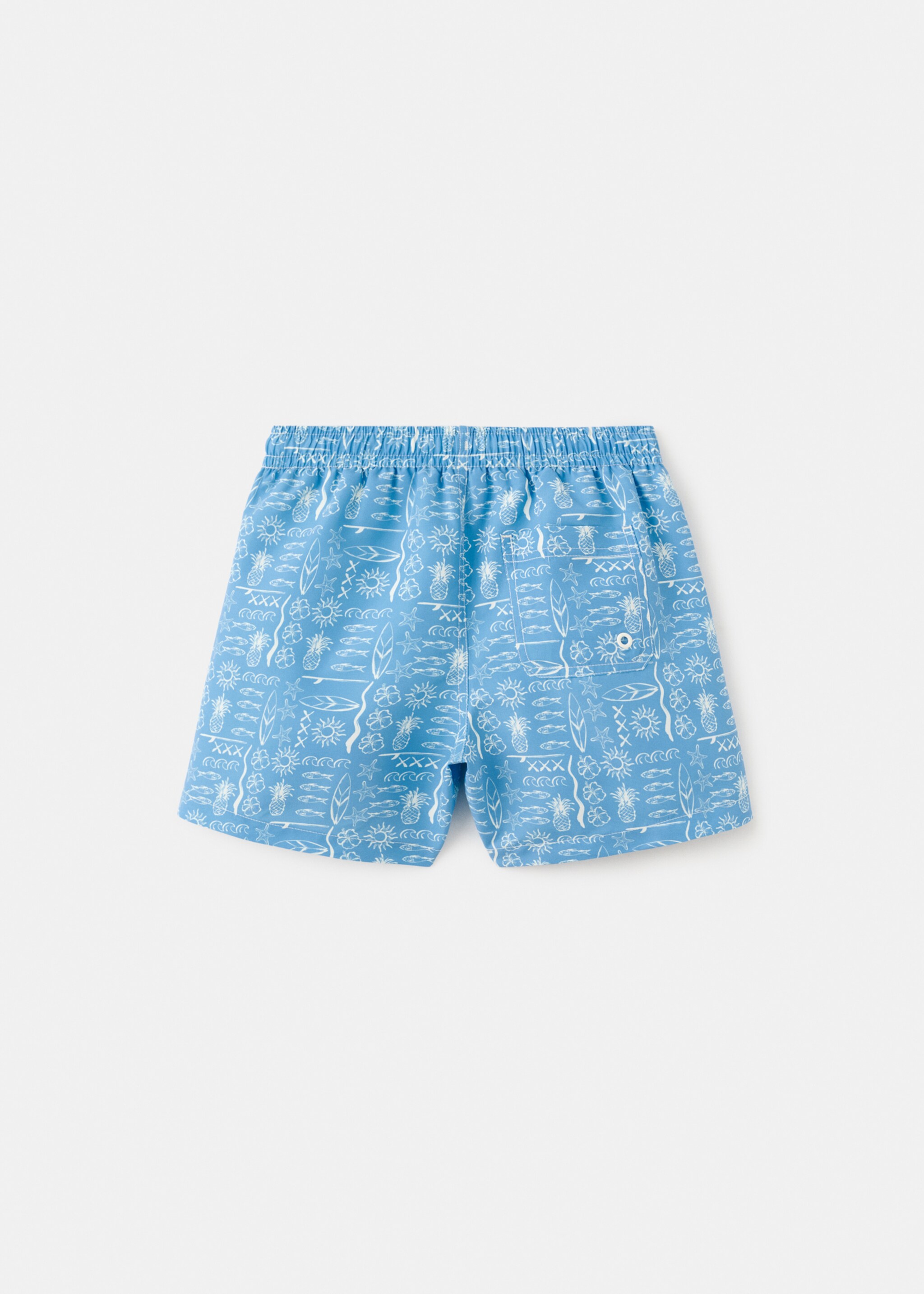 Printed swimming trunks - Reverse of the article, Blue. Ref: 27007912-00.