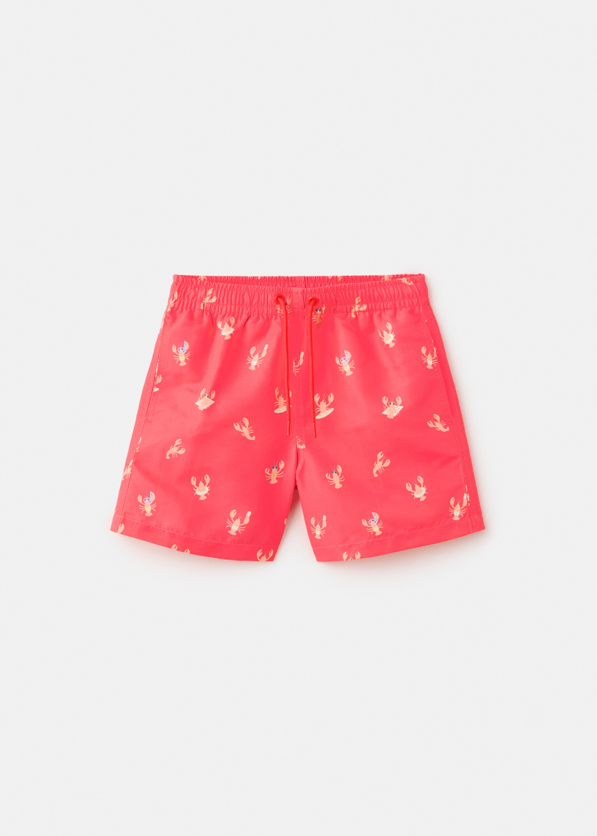 Lobster-print swimming costume - Article without model, Coral Red. Ref: 27007913-00.