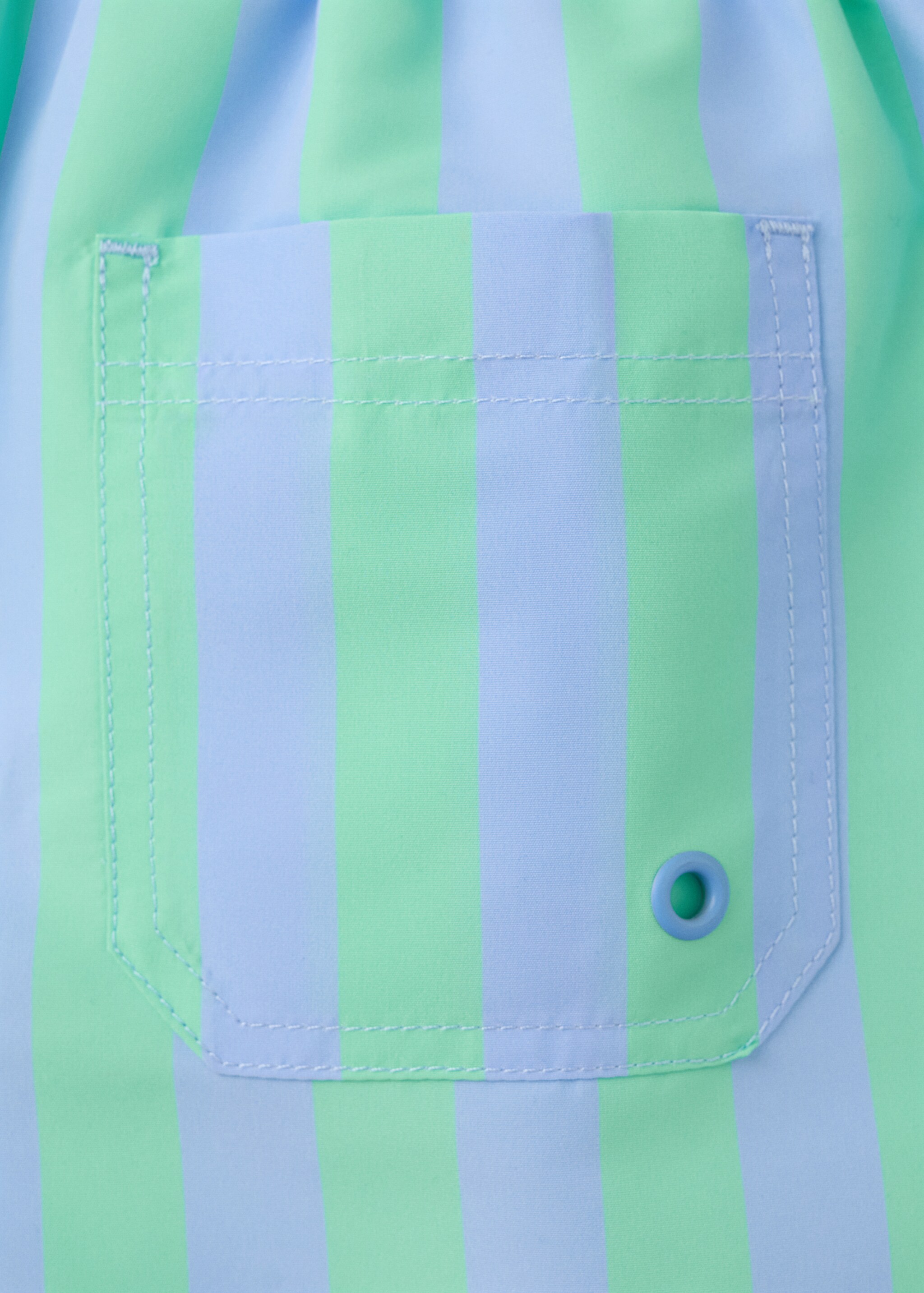 Striped swimsuit - Details of the article 0, Aqua Green. Ref: 27007914-00.