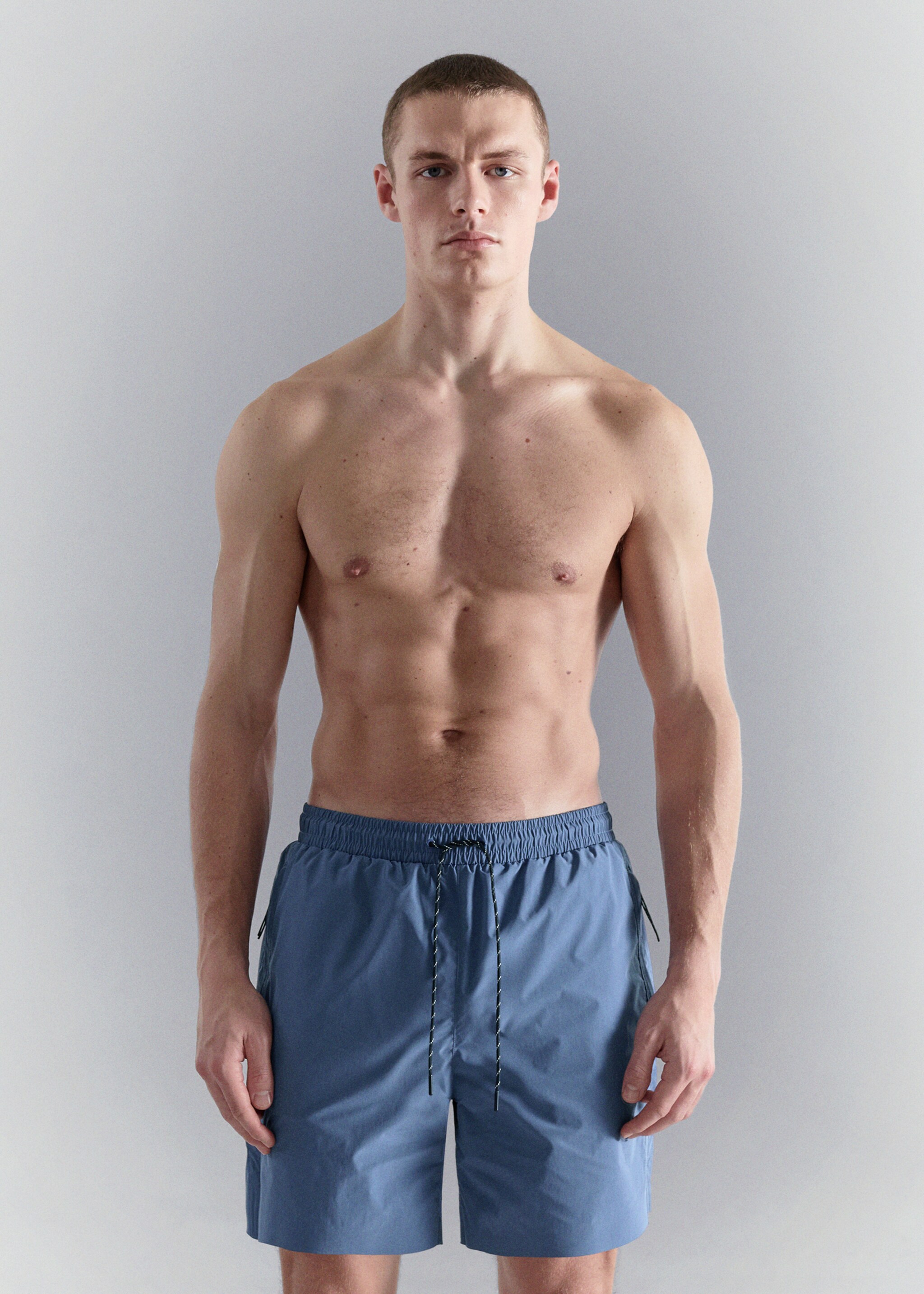 Swimsuit with zip pockets - Medium plane, China Blue. Ref: 27007916-00.