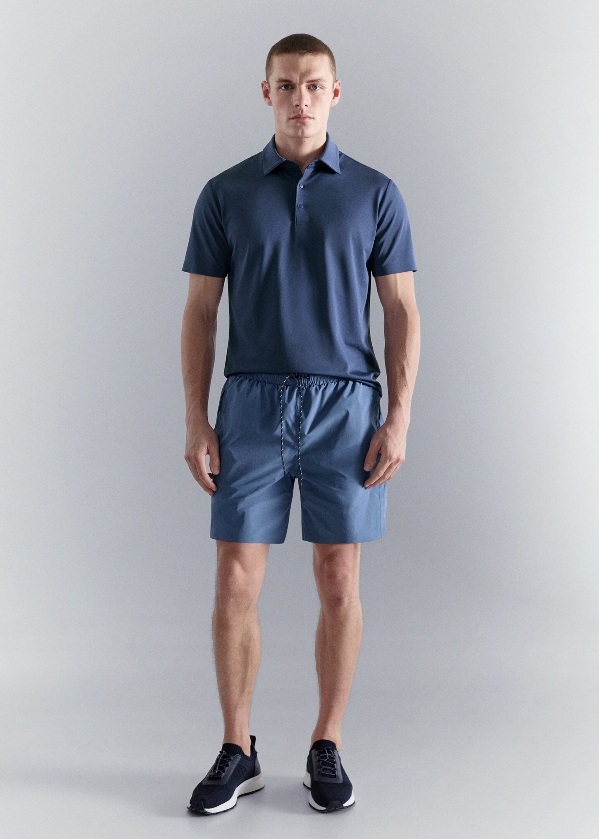 Swimsuit with zip pockets - Details of the article 4, China Blue. Ref: 27007916-00.