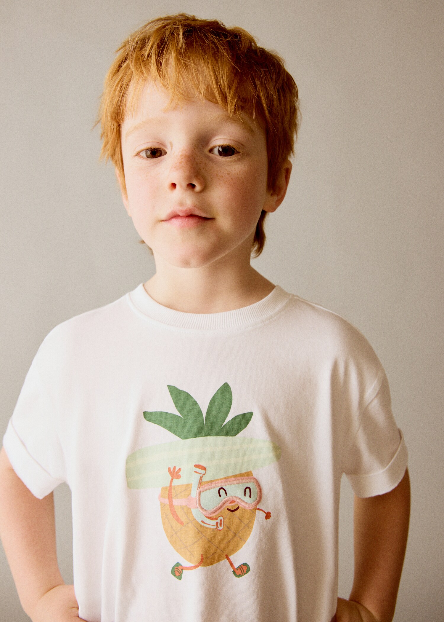 Pineapple printed cotton T-shirt - Details of the article 1
