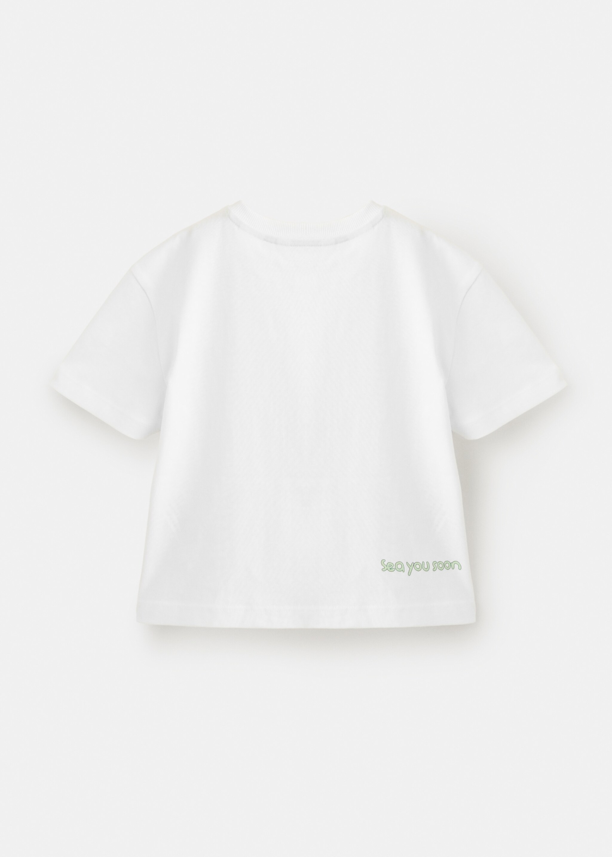 Pineapple printed cotton T-shirt - Reverse of the article, White. Ref: 27007917-00.