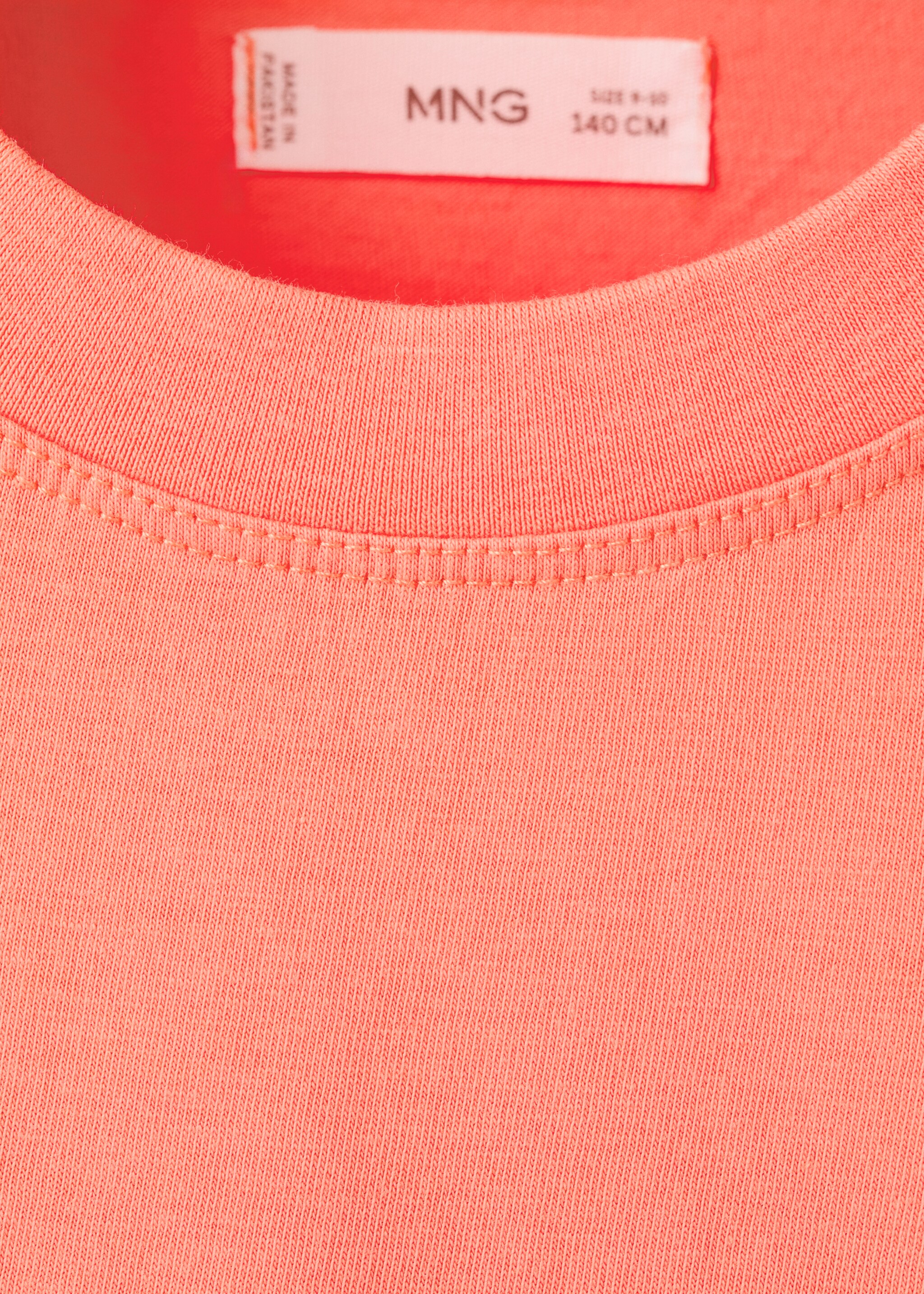 Boxy fit printed T-shirt - Details of the article 0, Coral Red. Ref: 27007918-00.