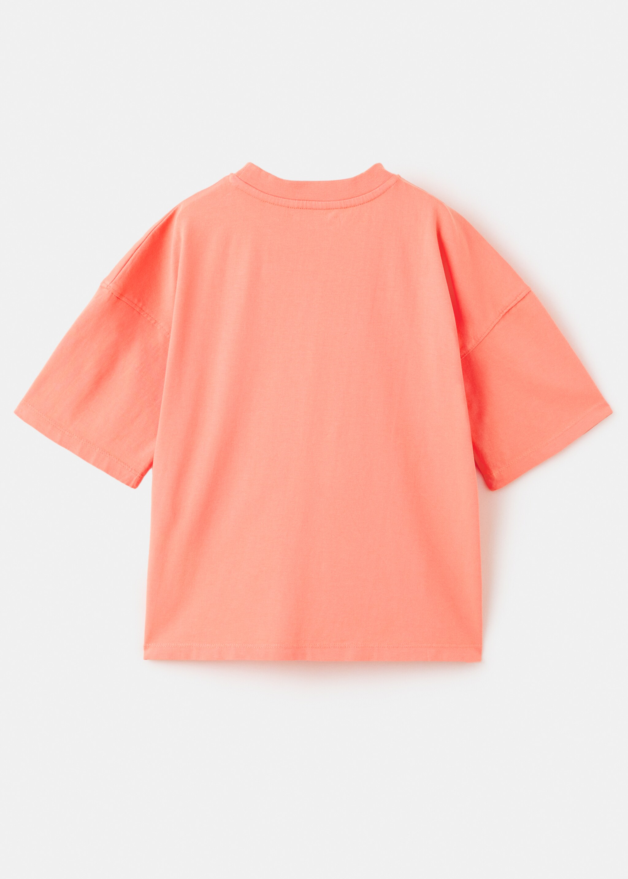 Boxy fit printed T-shirt - Reverse of the article, Coral Red. Ref: 27007918-00.