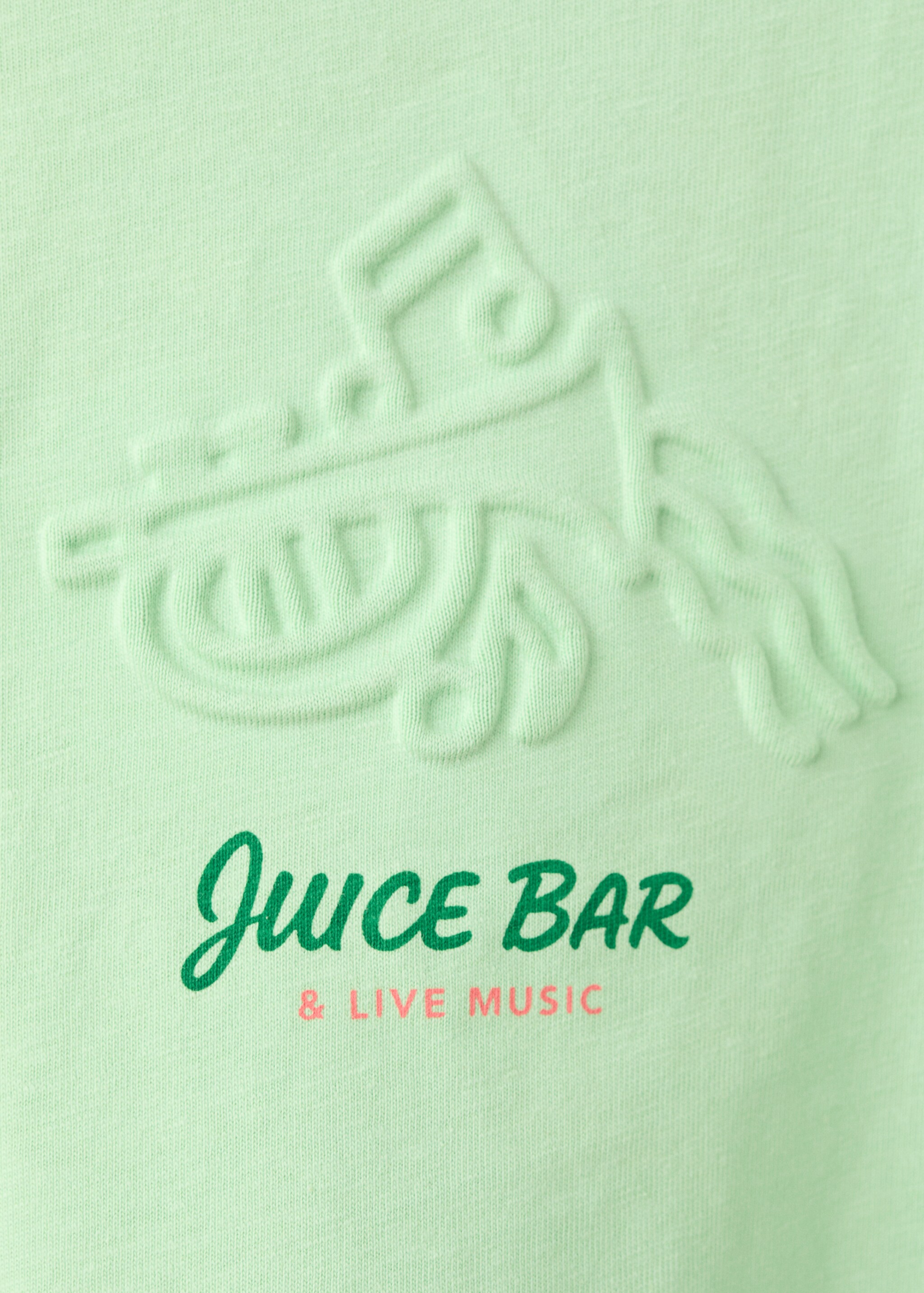 Printed cotton-blend t-shirt - Details of the article 8, Pastel Green. Ref: 27007919-00.