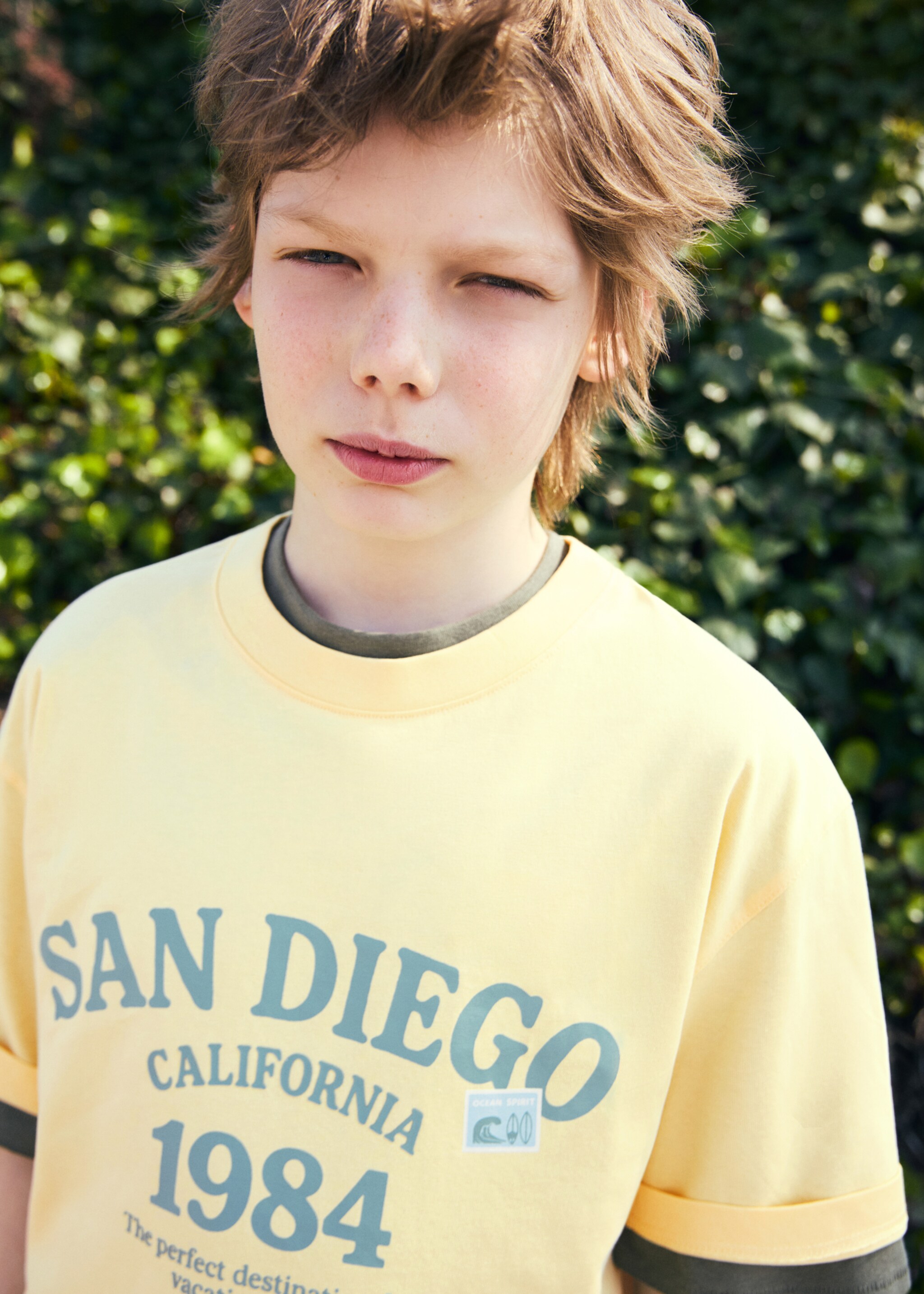 Printed cotton-blend t-shirt - Details of the article 1, Yellow. Ref: 27007920-00.