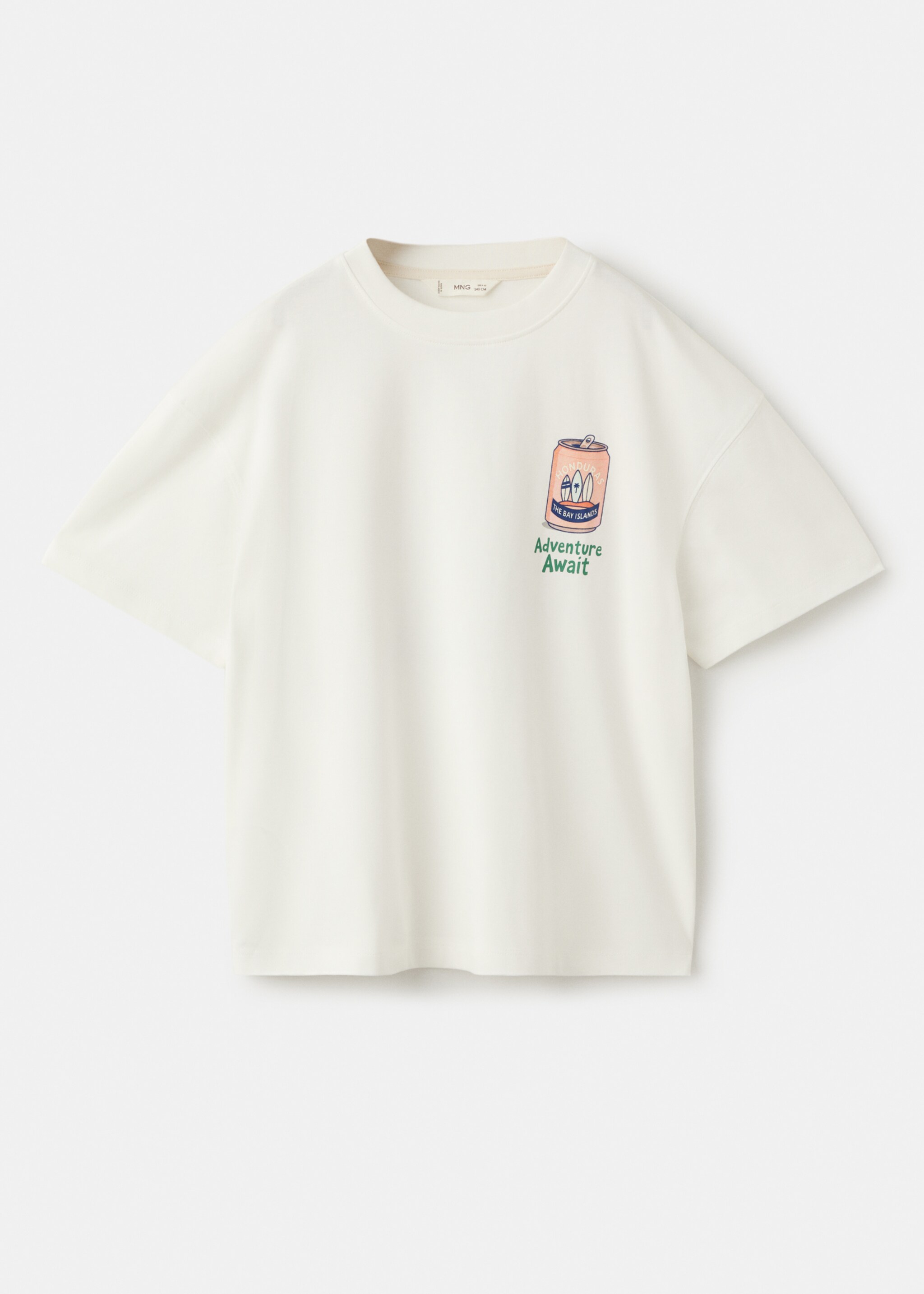 Printed cotton-blend t-shirt - Article without model, Off White. Ref: 27007921-00.