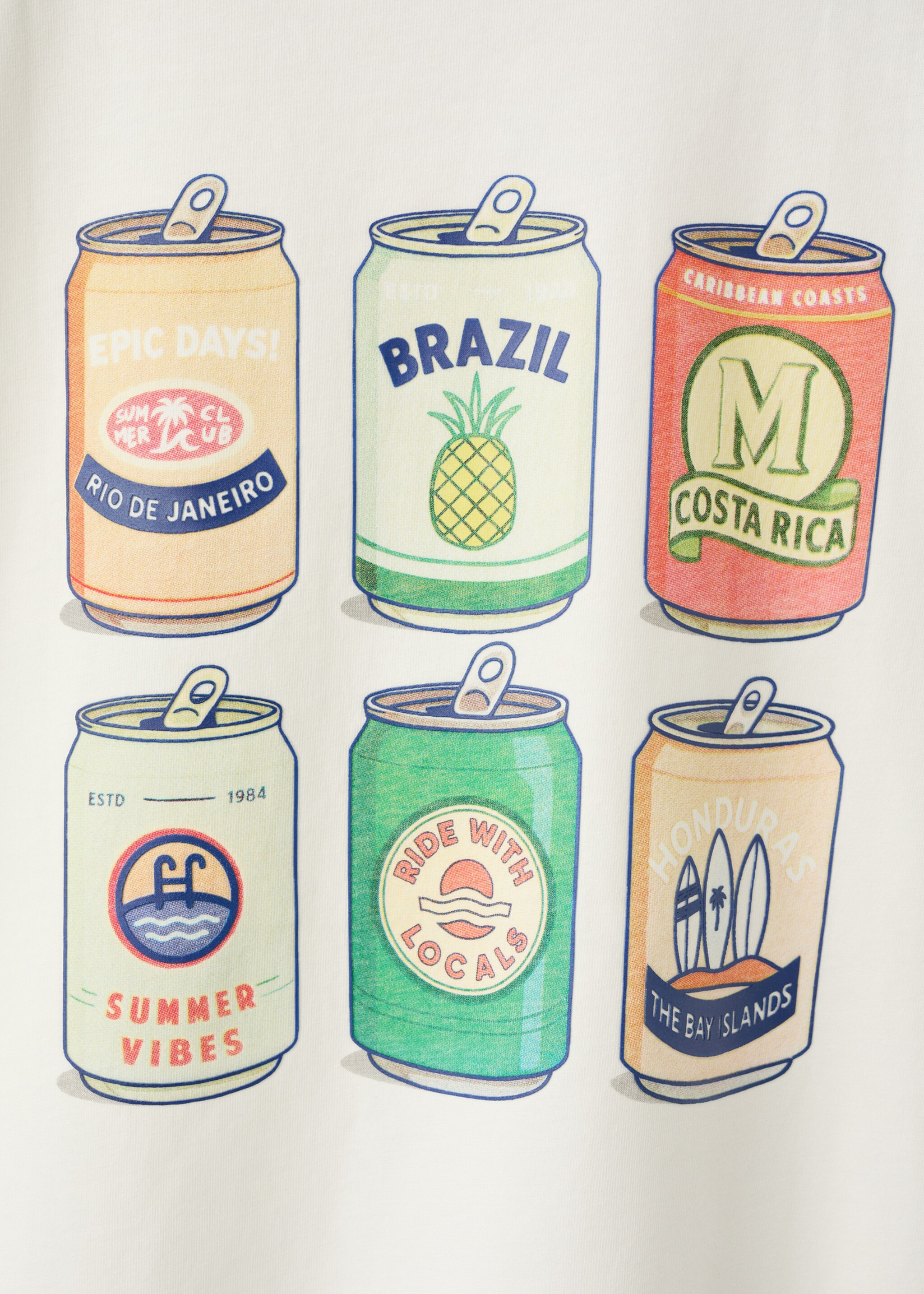 Printed cotton-blend t-shirt - Details of the article 0, Off White. Ref: 27007921-00.