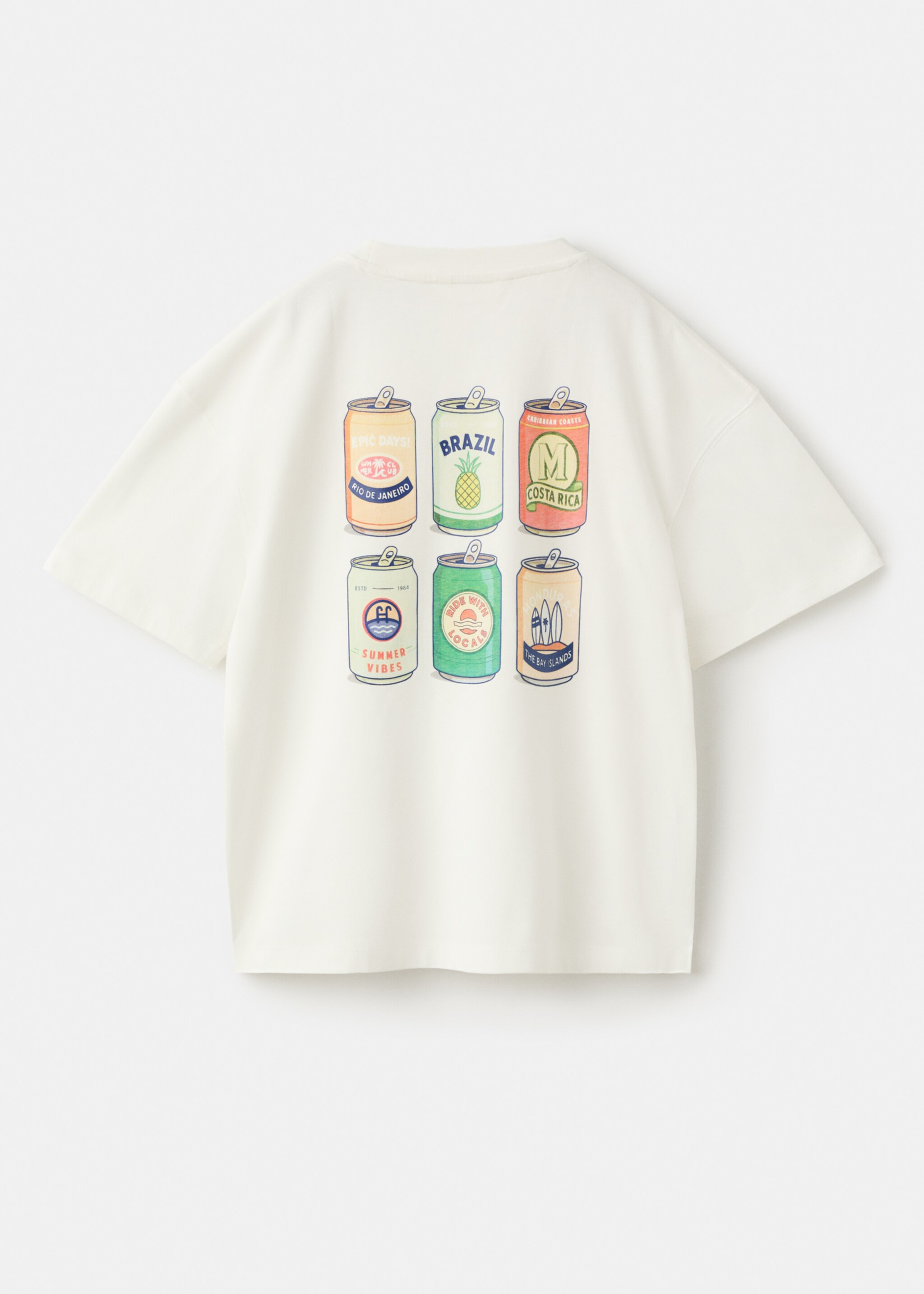 Printed cotton-blend t-shirt - Reverse of the article, Off White. Ref: 27007921-00.