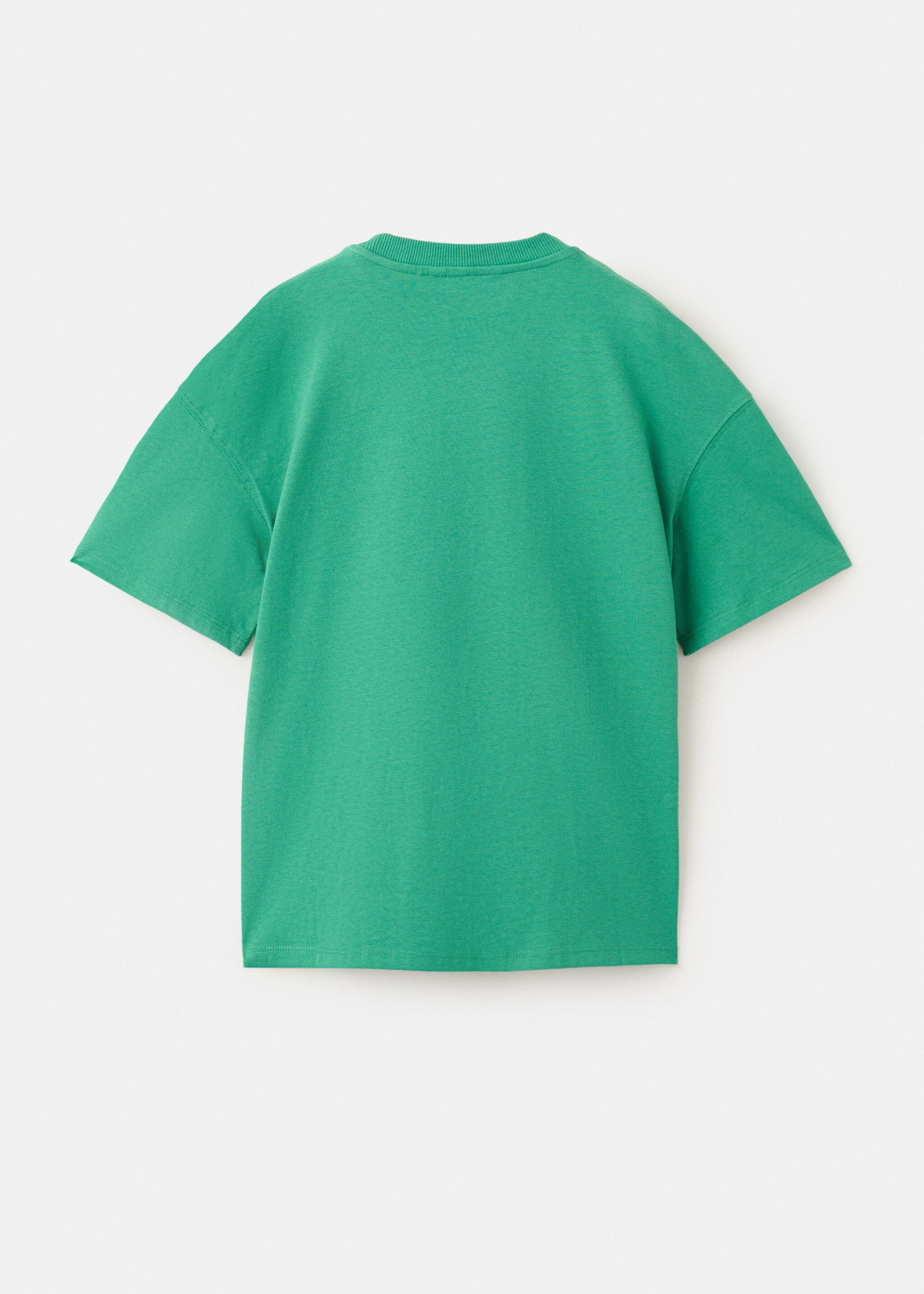 Printed cotton-blend t-shirt - Reverse of the article, Green. Ref: 27007922-00.