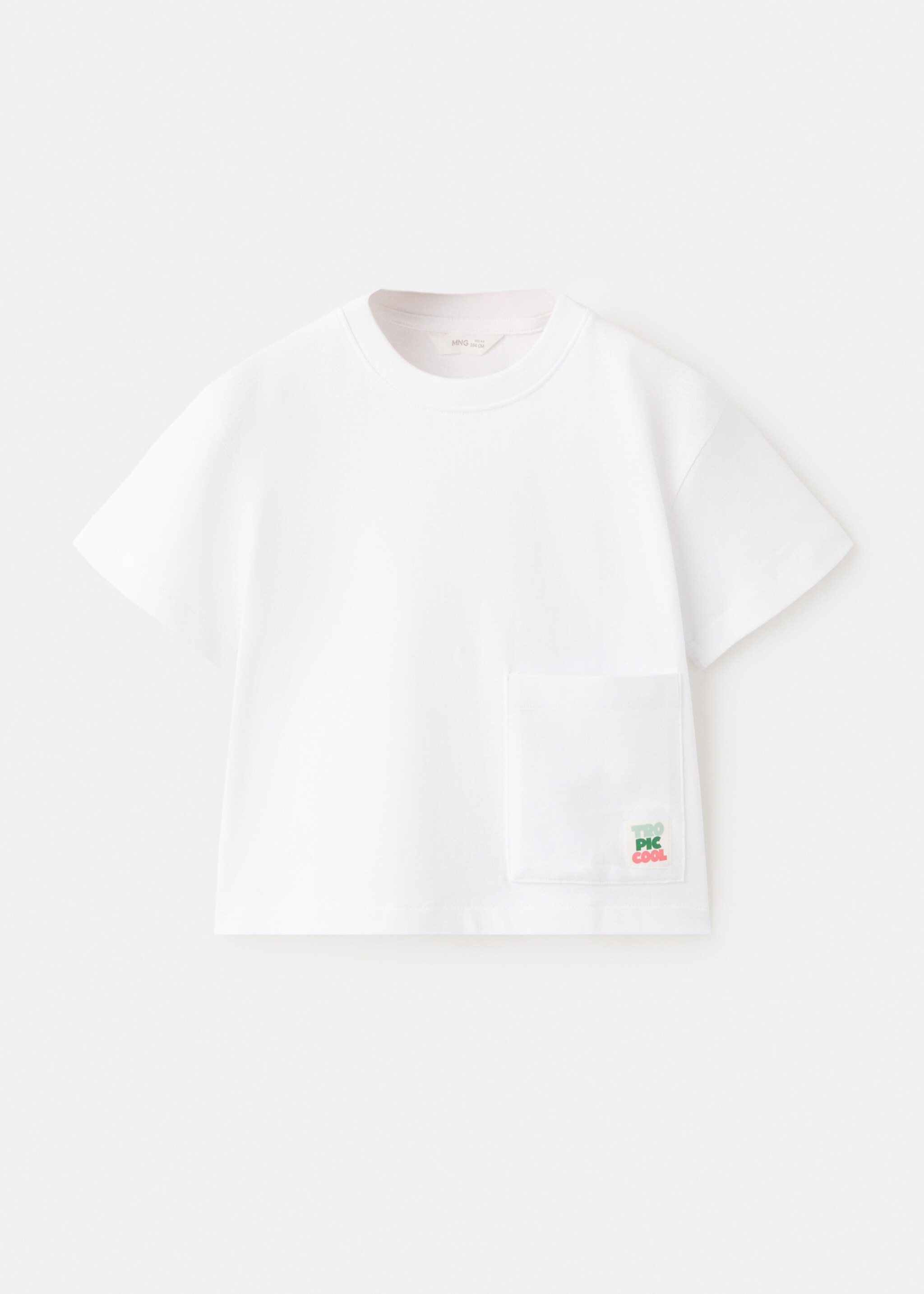 Cotton T-shirt with pocket detail - Article without model, White. Ref: 27007923-00.