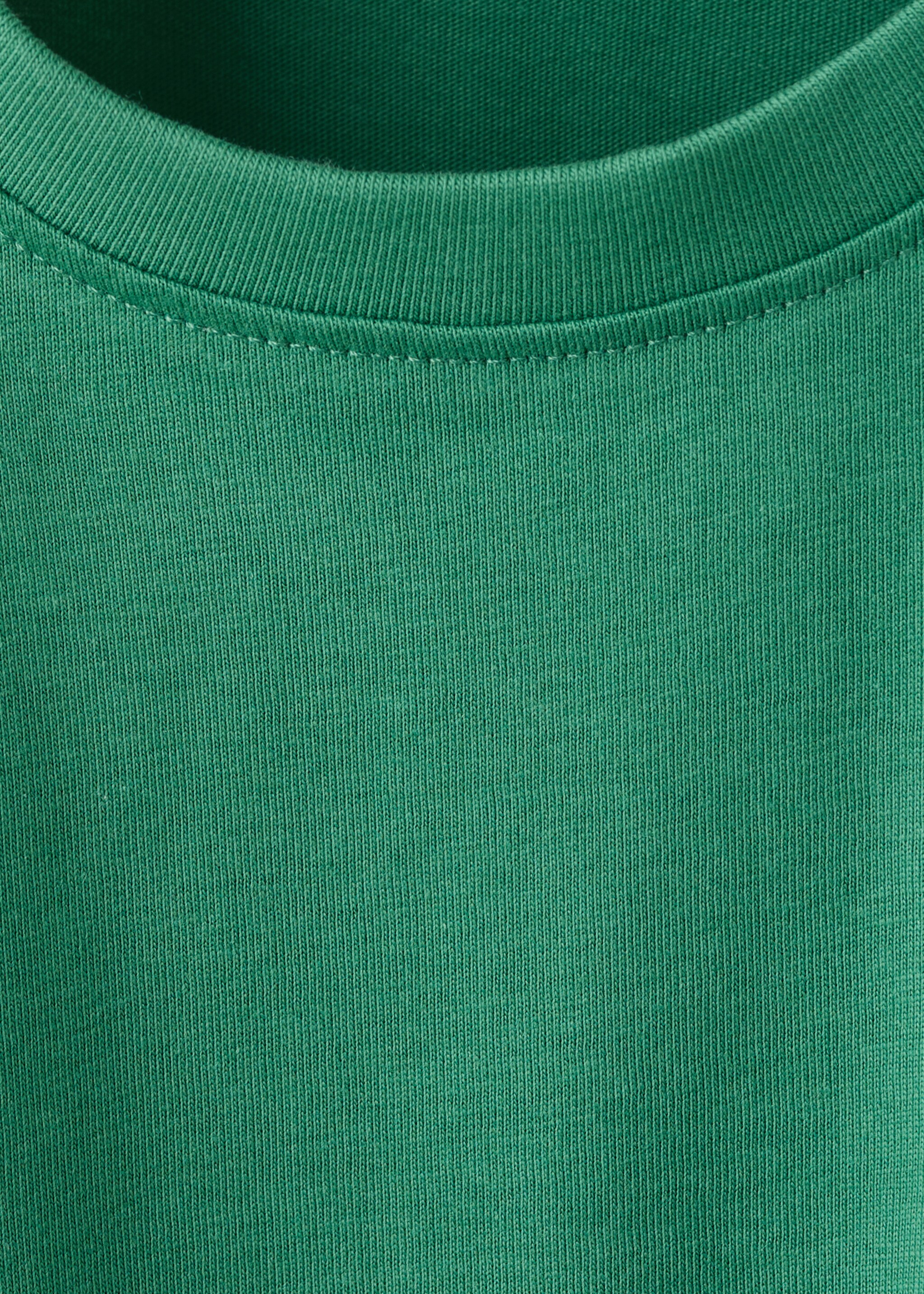 Cotton T-shirt with pocket detail - Details of the article 0, Green. Ref: 27007923-00.
