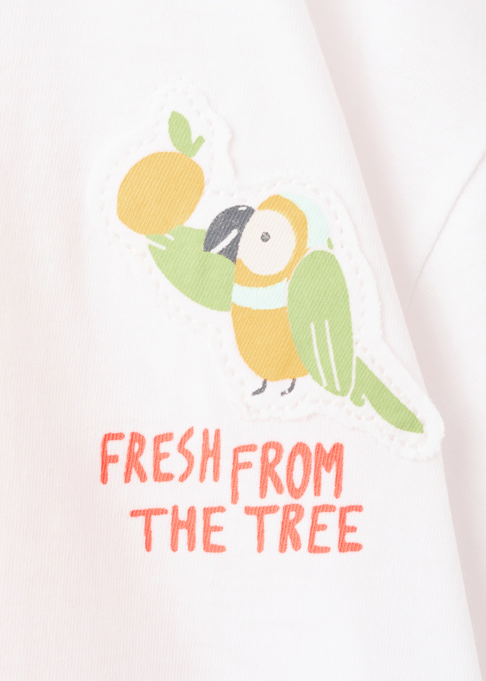 Embroidered detail cotton T-shirt - Details of the article 8, White. Ref: 27007927-00.