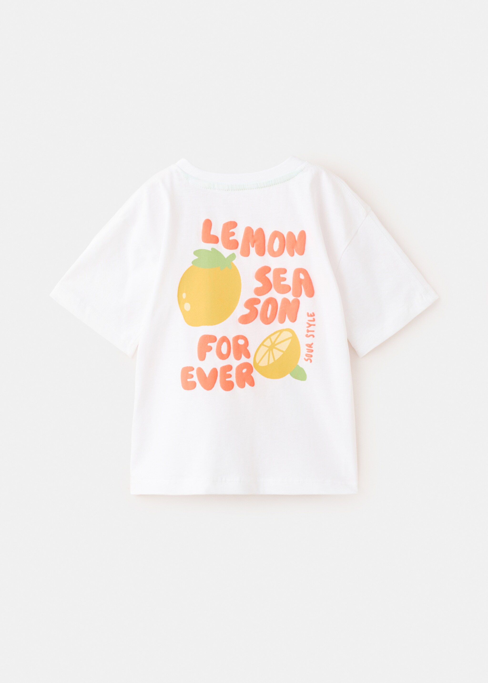 Embroidered detail cotton T-shirt - Reverse of the article, White. Ref: 27007927-00.