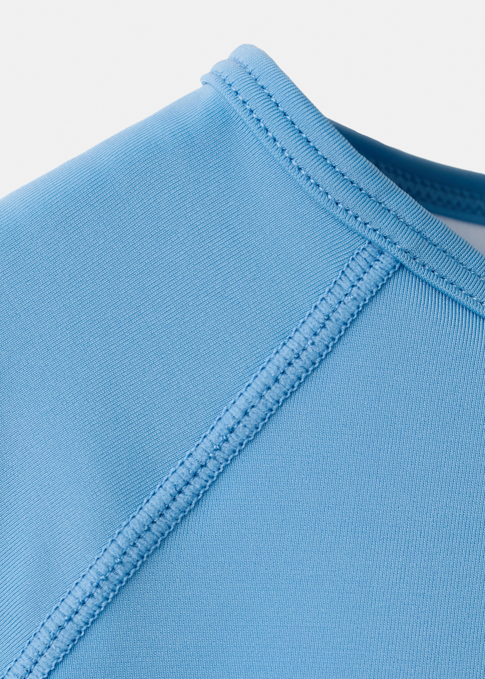 Neoprene-effect T-shirt - Details of the article 8, Blue. Ref: 27007928-00.