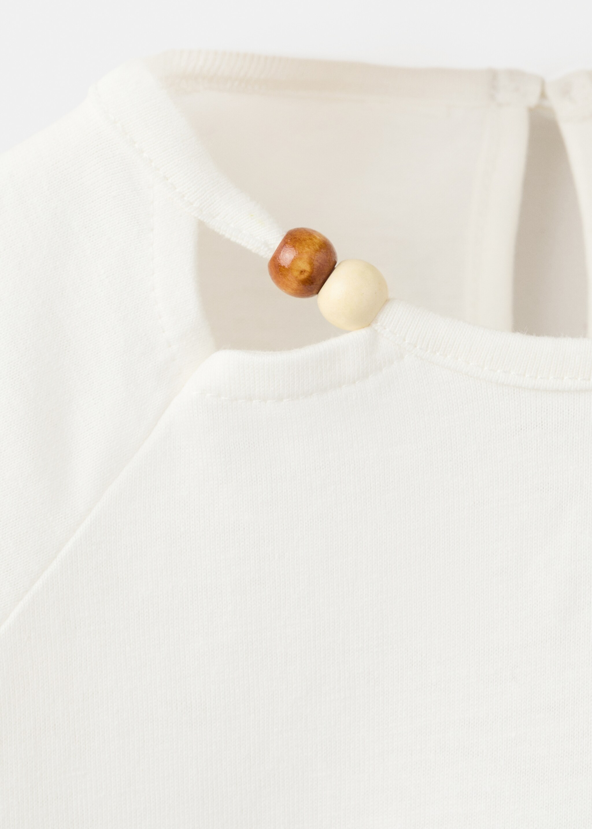 Beaded cotton T-shirt - Details of the article 8, Off White. Ref: 27007932-00.