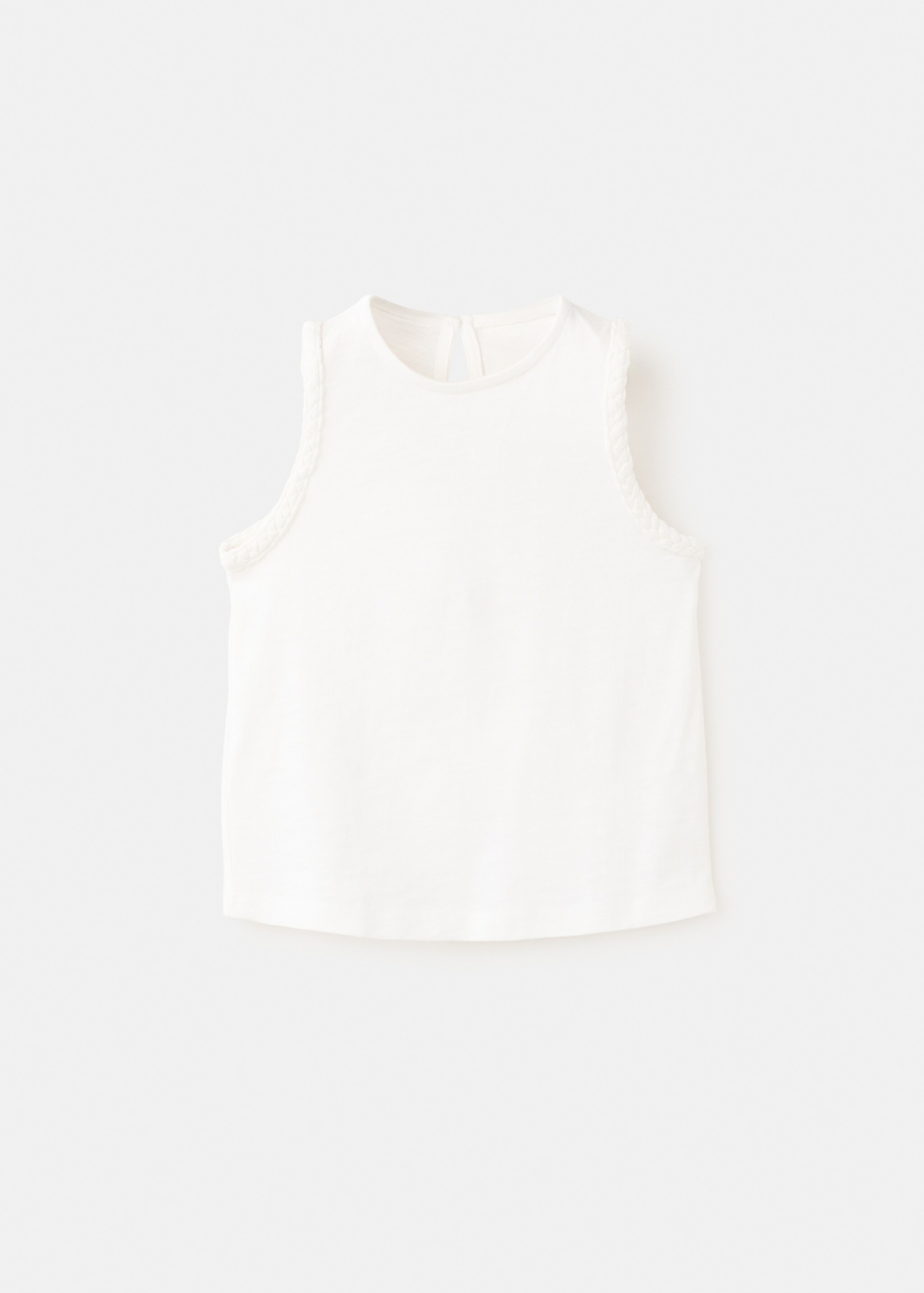 Camiseta algodón detalles trenzados - Article sense model, Blanc trencat. Ref: 27007934-00.