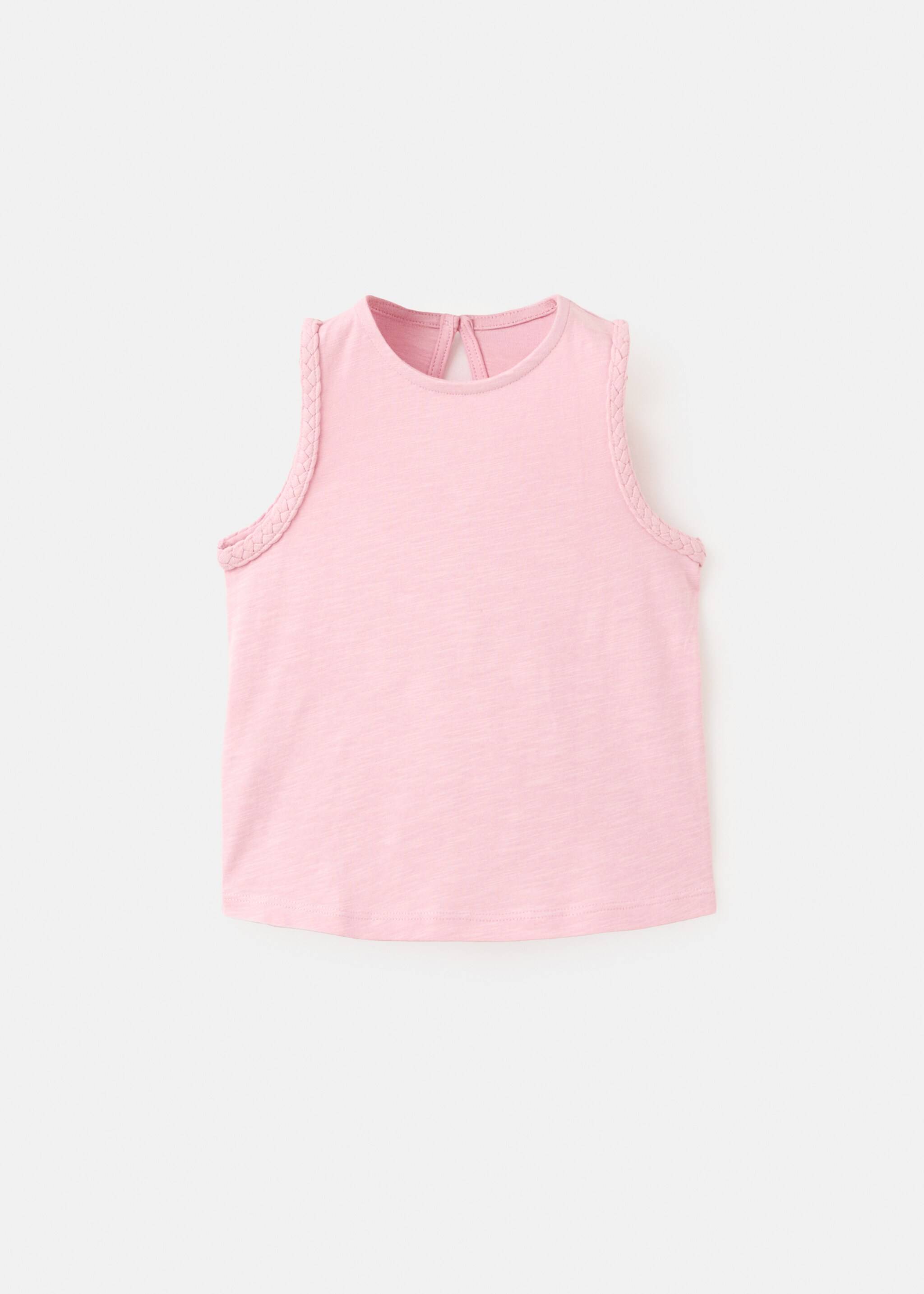 Camiseta algodón detalles trenzados - Artículo sin modelo, Rosa. Ref: 27007934-00.