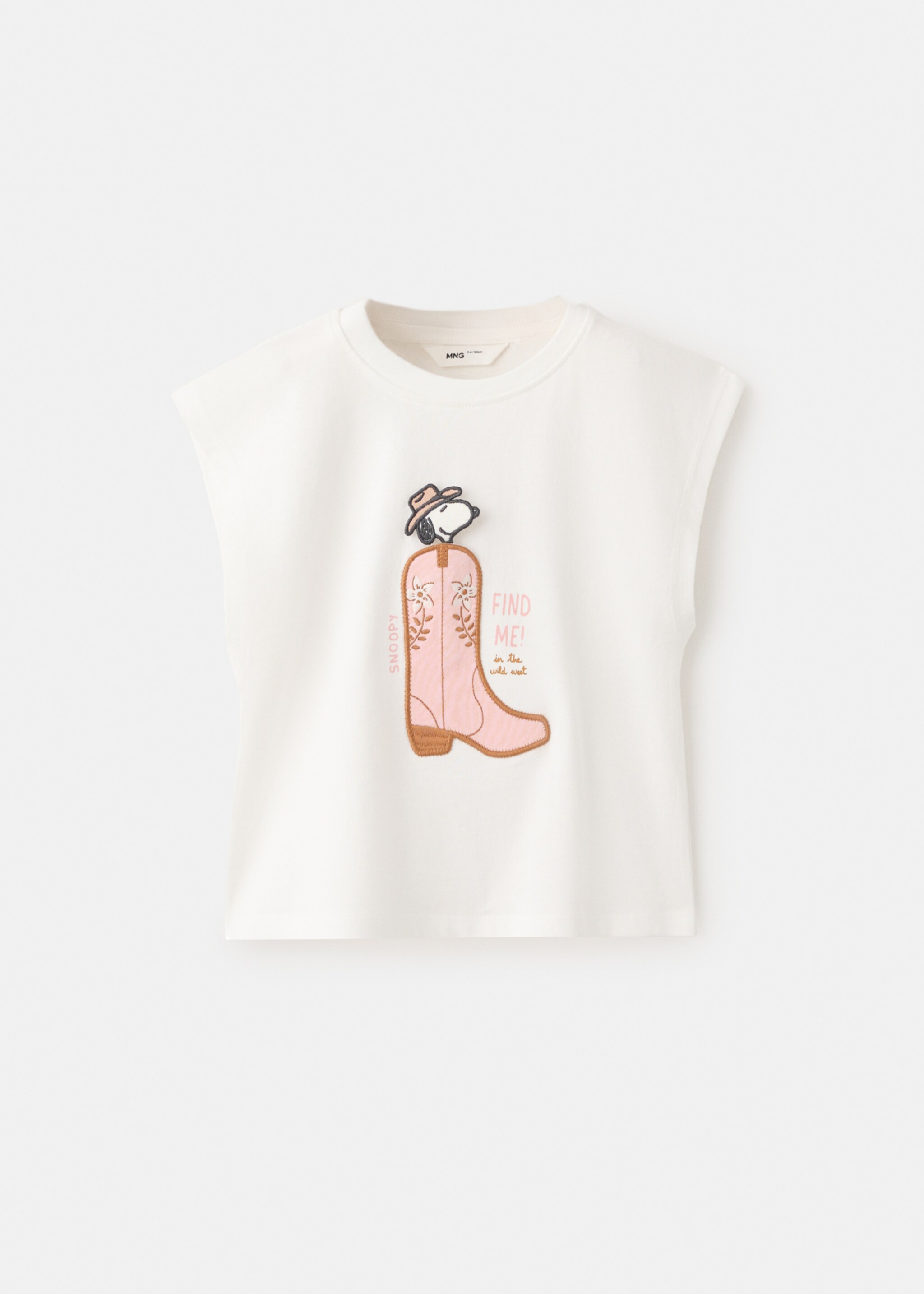 Snoopy embroidered t-shirt - Article without model, Off White. Ref: 27007936-00.