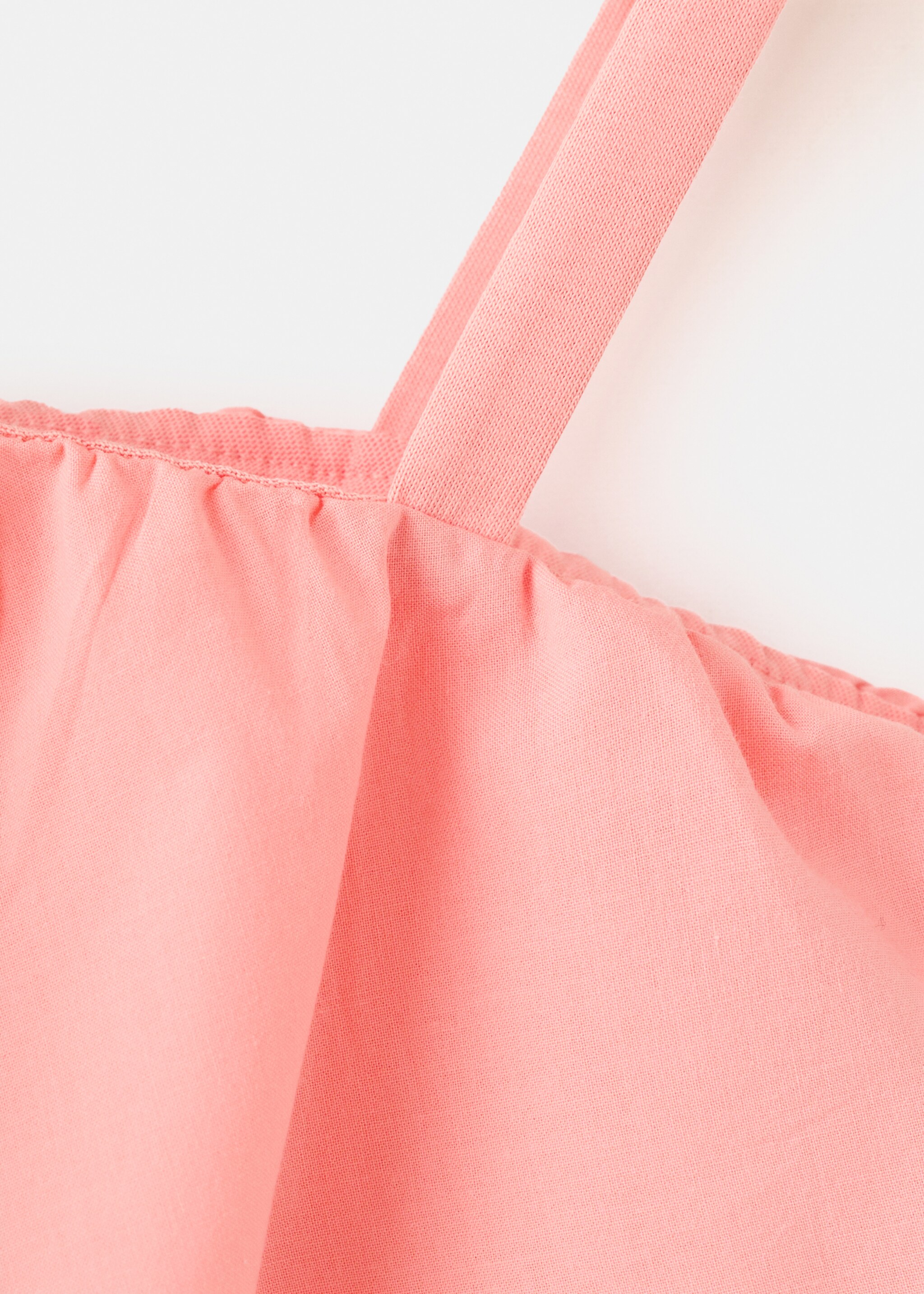 Off-the-shoulder ruffled top - Details of the article 8, Coral Red. Ref: 27007938-00.