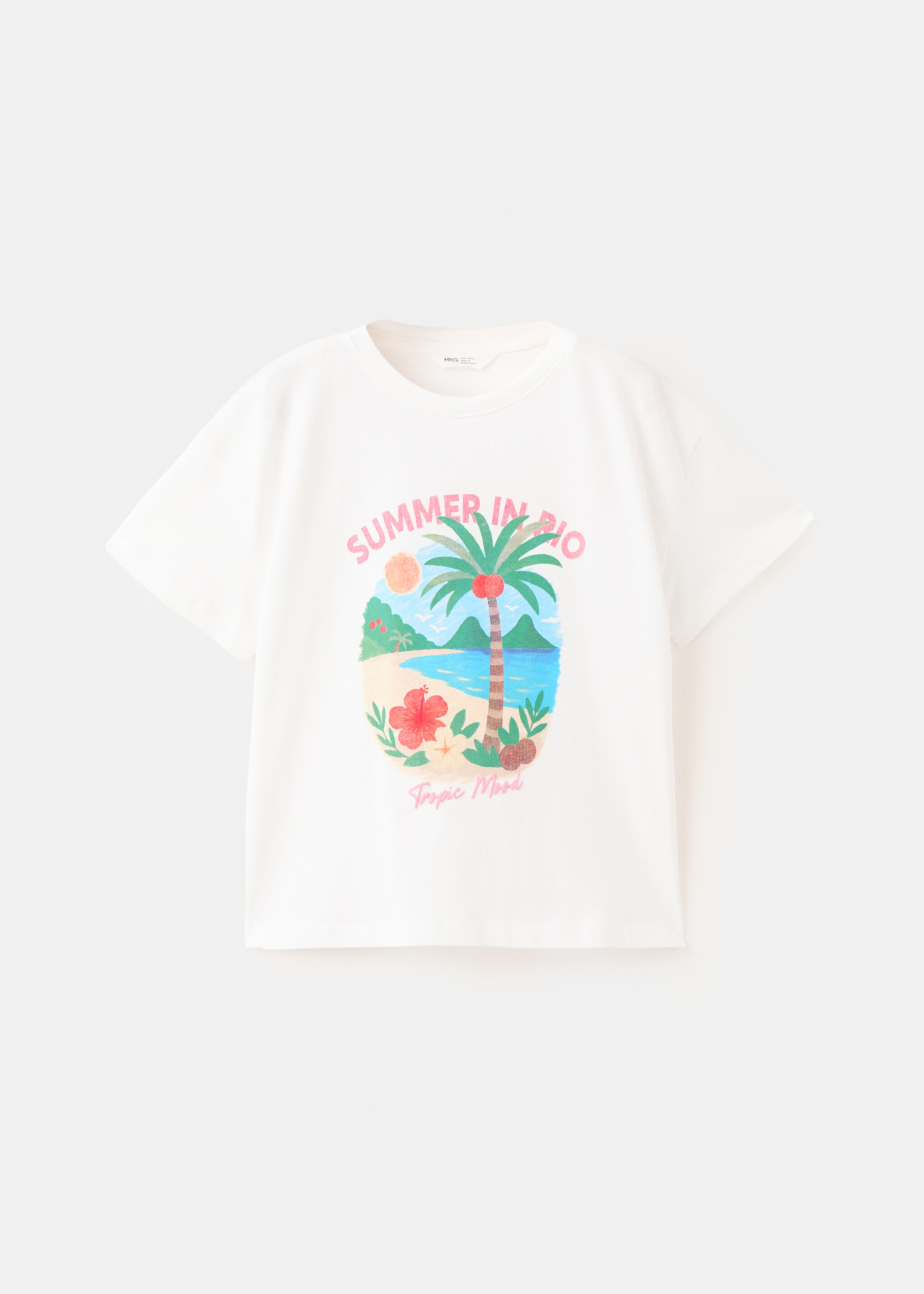 Tropical print T-shirt - Article without model, Off White. Ref: 27007941-00.