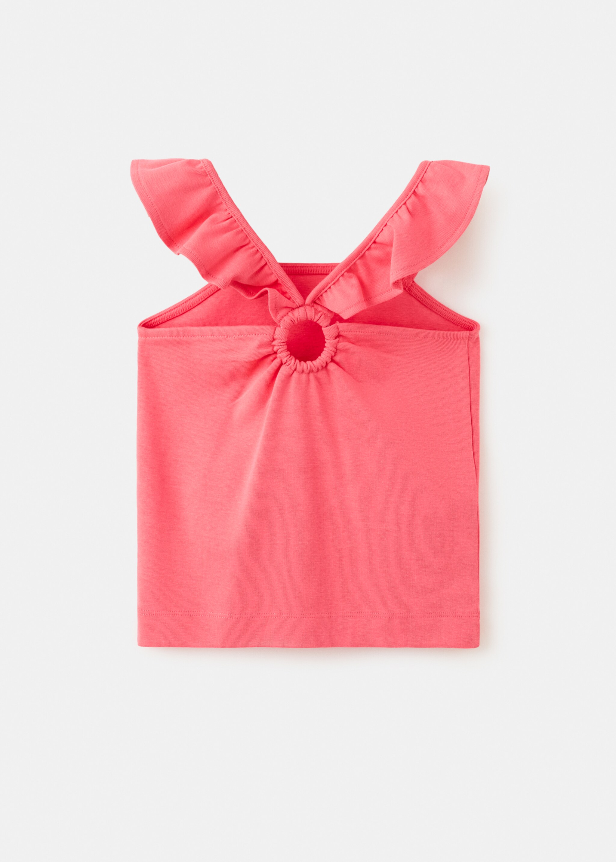 Camiseta algodón volantes - Reverso del artículo, Fucsia. Ref: 27007949-00.