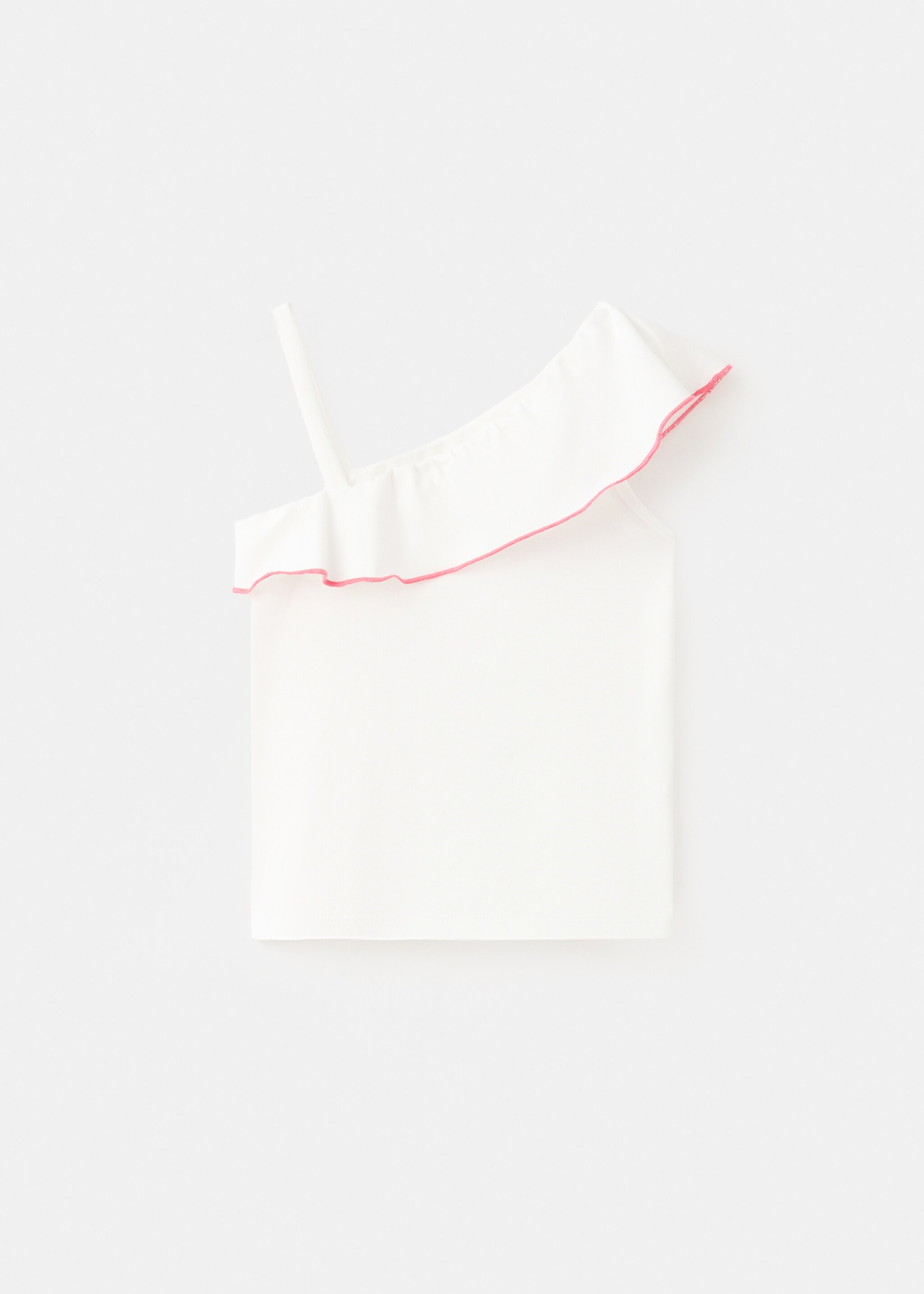 Contrast ruffle T-shirt - Reverse of the article, Off White. Ref: 27007951-00.