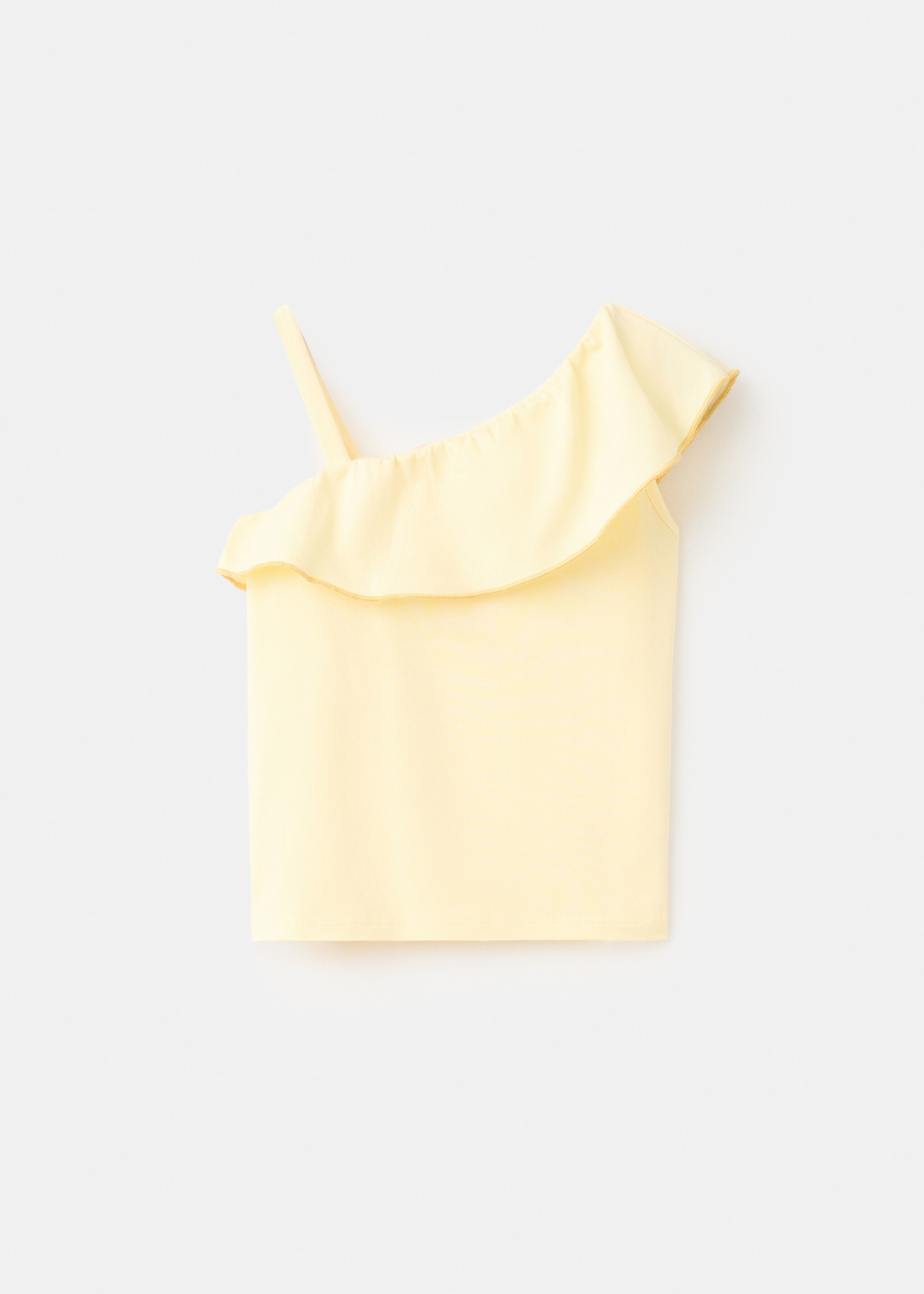 Contrast ruffle T-shirt - Reverse of the article, Pastel Yellow. Ref: 27007951-00.