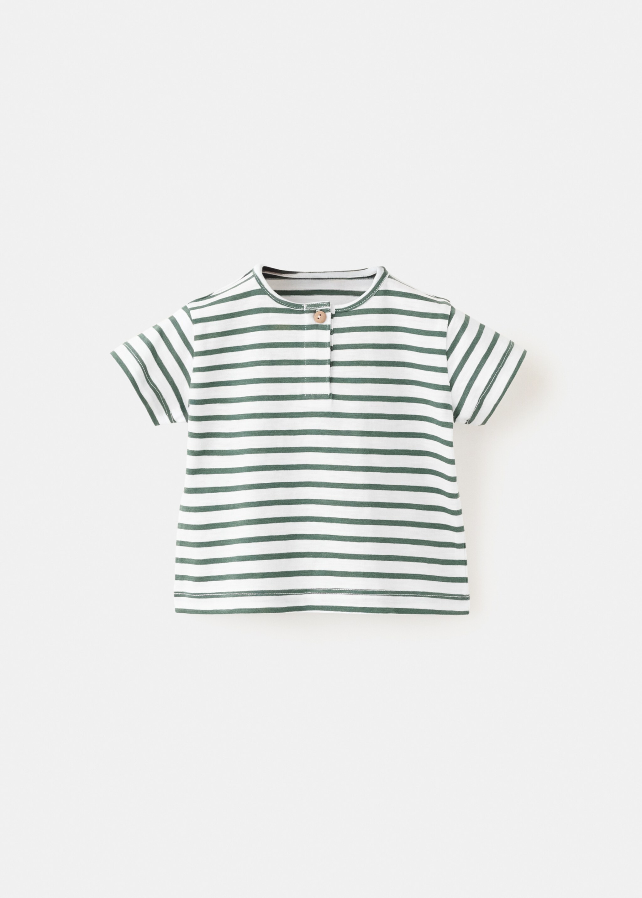 Samarreta 100% cotó ratlles - Article sense model, Verd. Ref: 27008268-00.