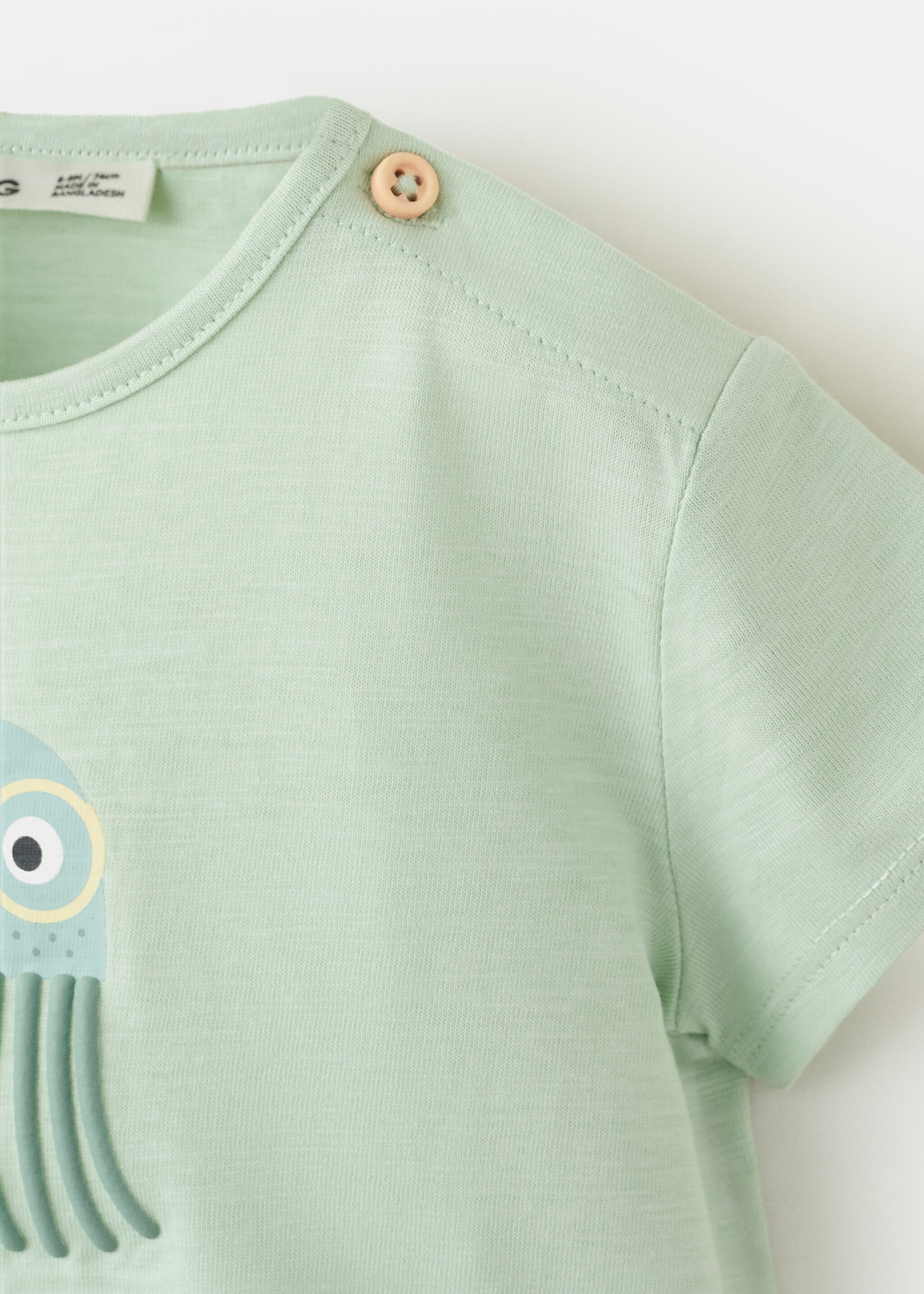 Animal print cotton T-shirt - Details of the article 0, Green. Ref: 27008270-00.