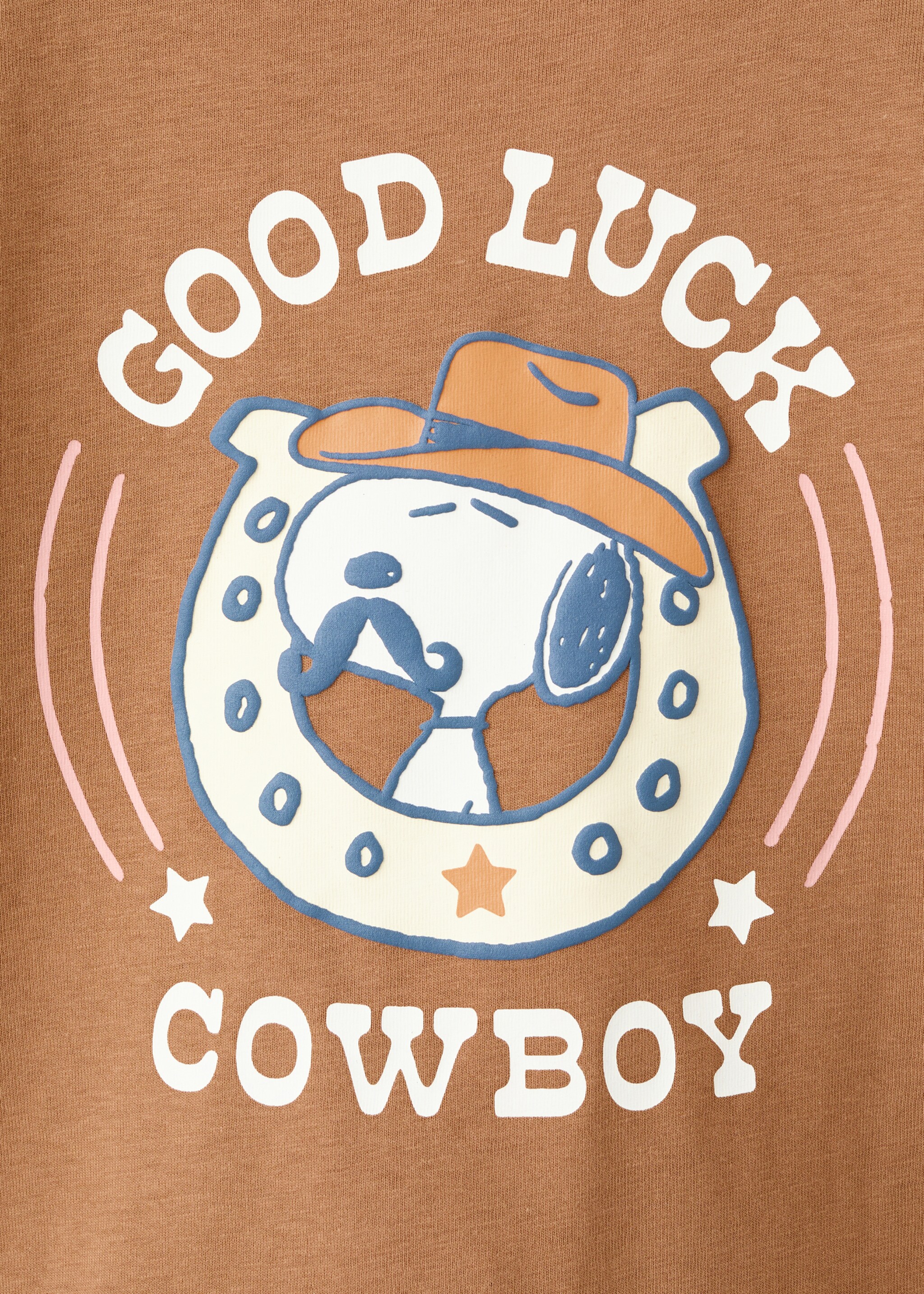 Printed cotton-blend t-shirt - Details of the article 0, Tobacco Brown. Ref: 27008276-00.