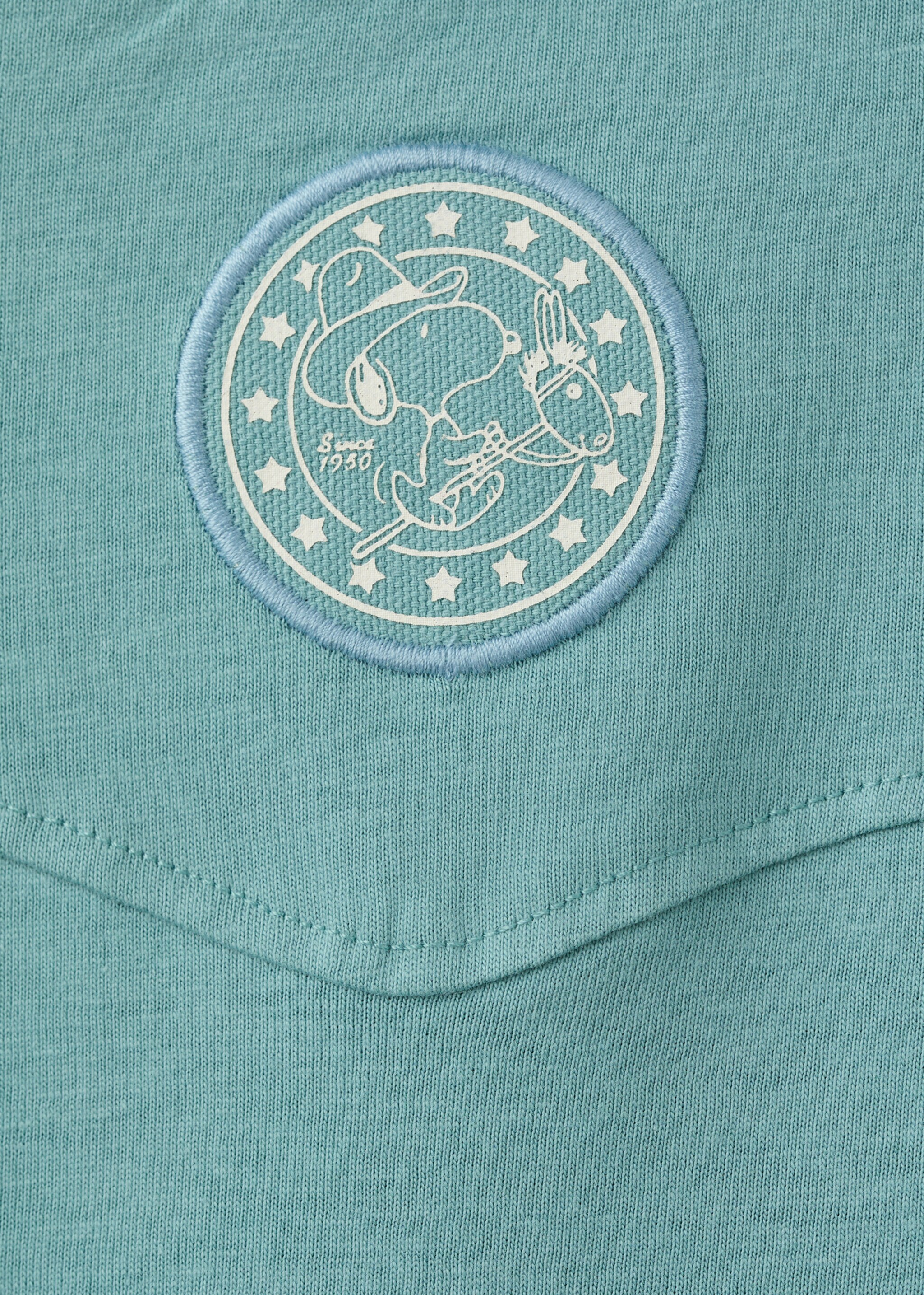 Snoopy cotton T-shirt - Details of the article 0, Turquoise. Ref: 27008277-00.