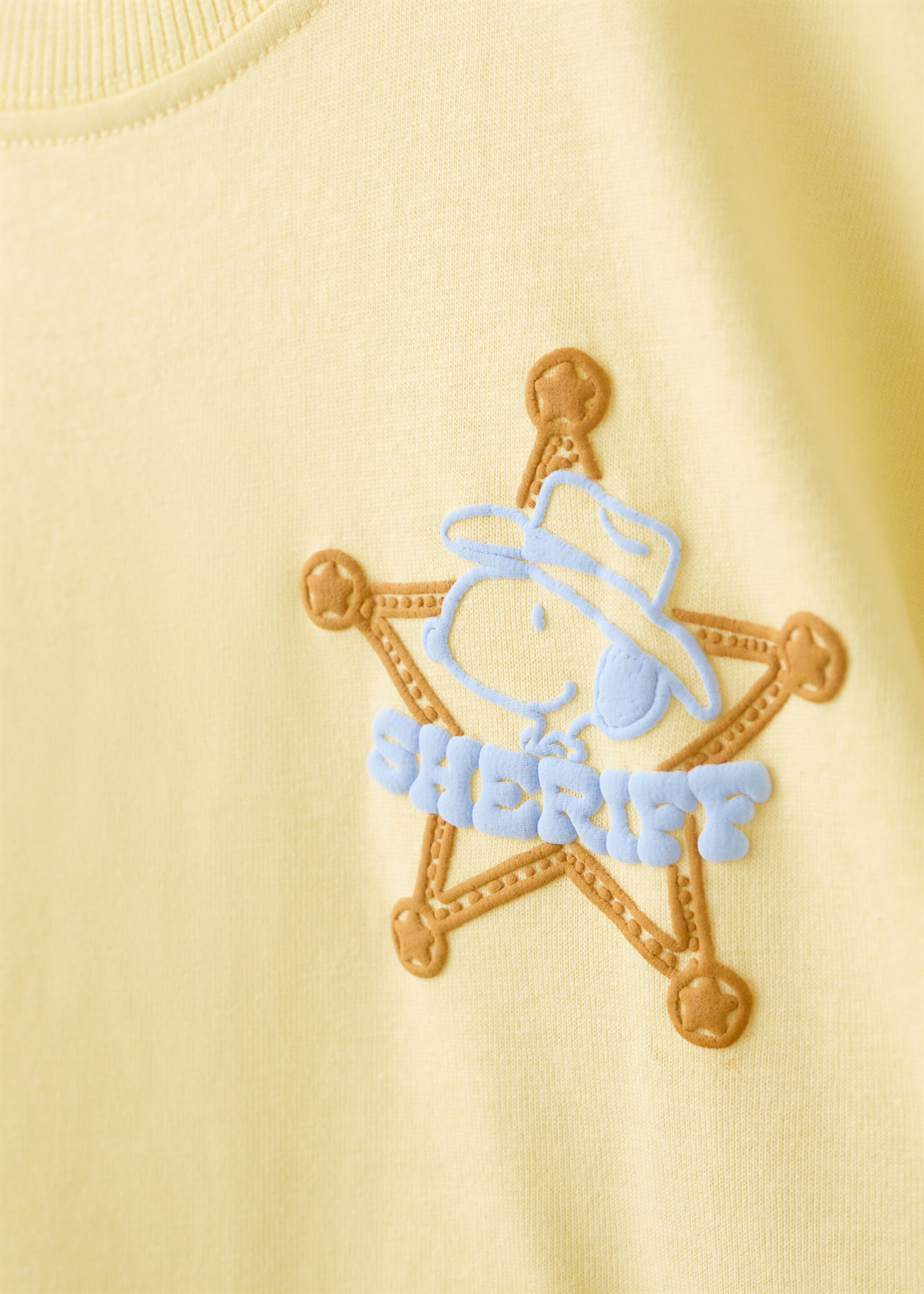 Snoopy cotton T-shirt - Details of the article 0, Pastel Yellow. Ref: 27008278-00.