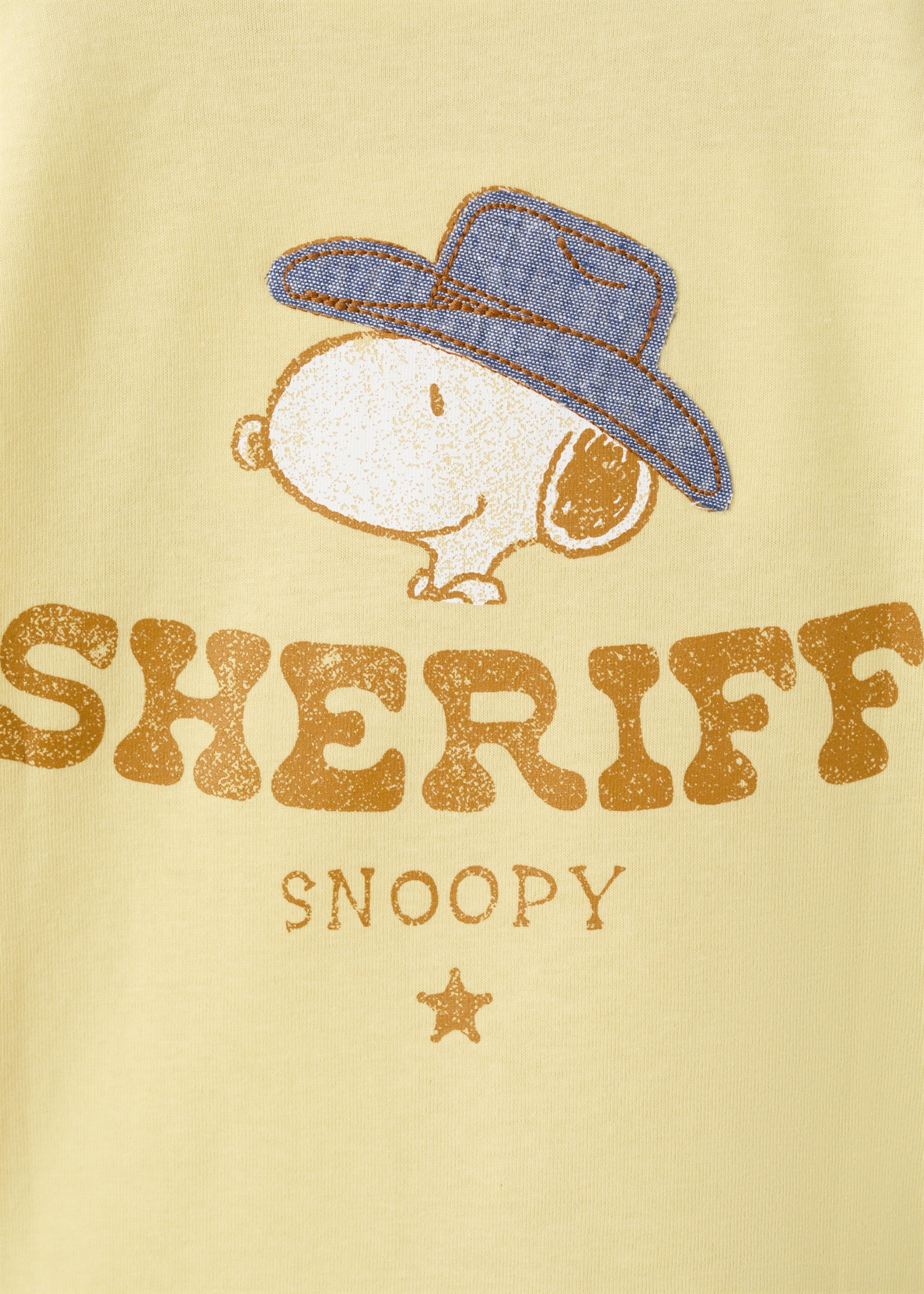Snoopy cotton T-shirt - Details of the article 8, Pastel Yellow. Ref: 27008278-00.