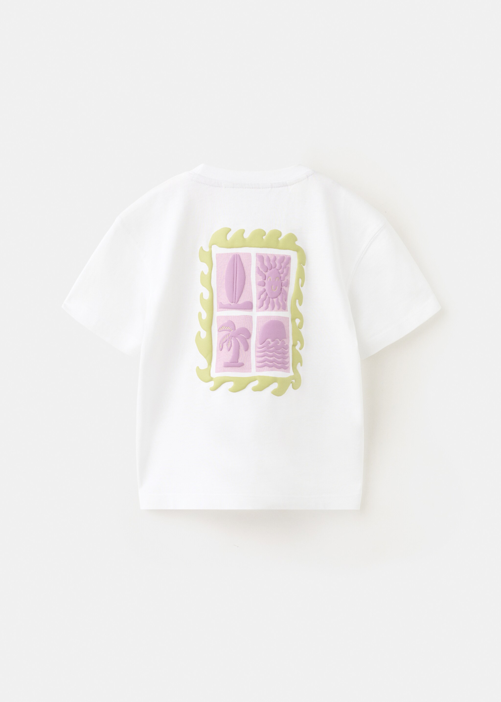 T-shirt en coton imprimé - Verso de l’article, Blanc. Ref: 27008279-00.