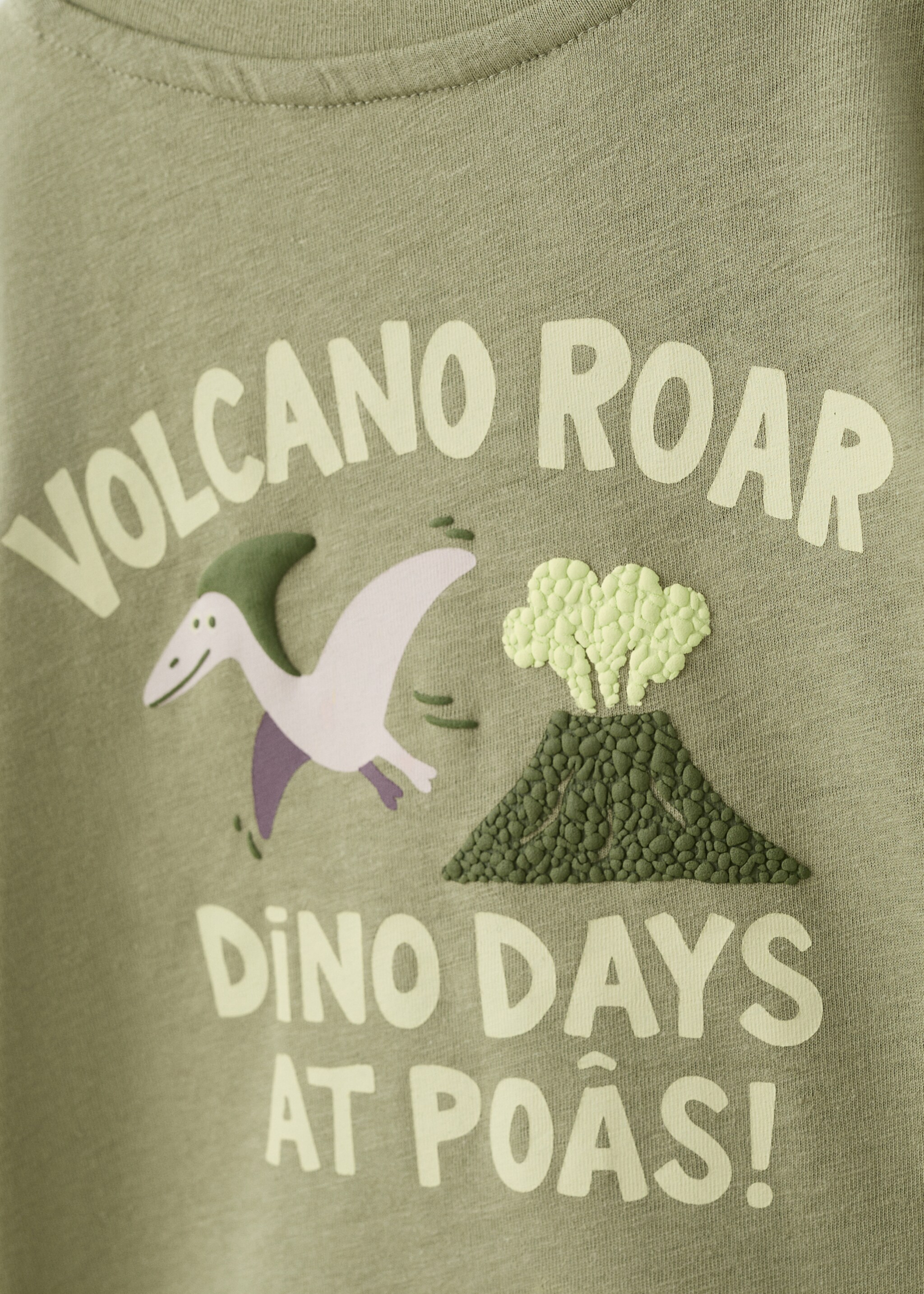 Printed cotton linen-blend T-shirt - Details of the article 0, Khaki. Ref: 27008280-00.