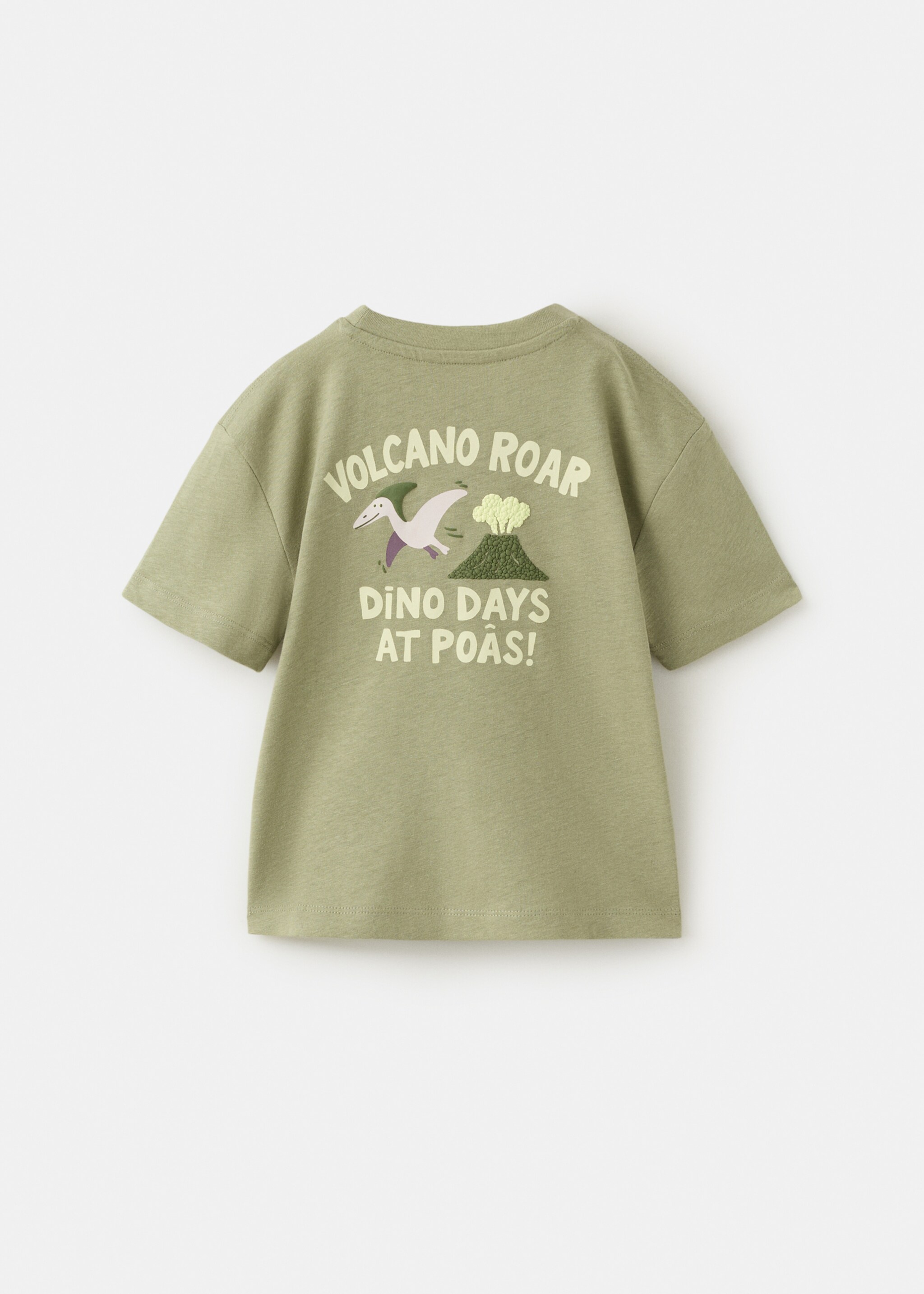 Printed cotton linen-blend T-shirt - Reverse of the article, Khaki. Ref: 27008280-00.