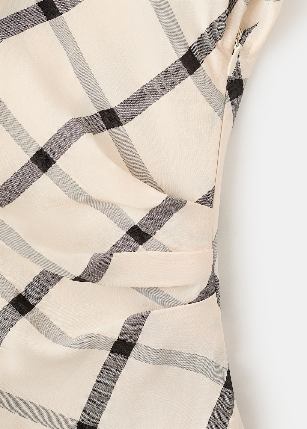 Checked dress with draped neckline - image 4