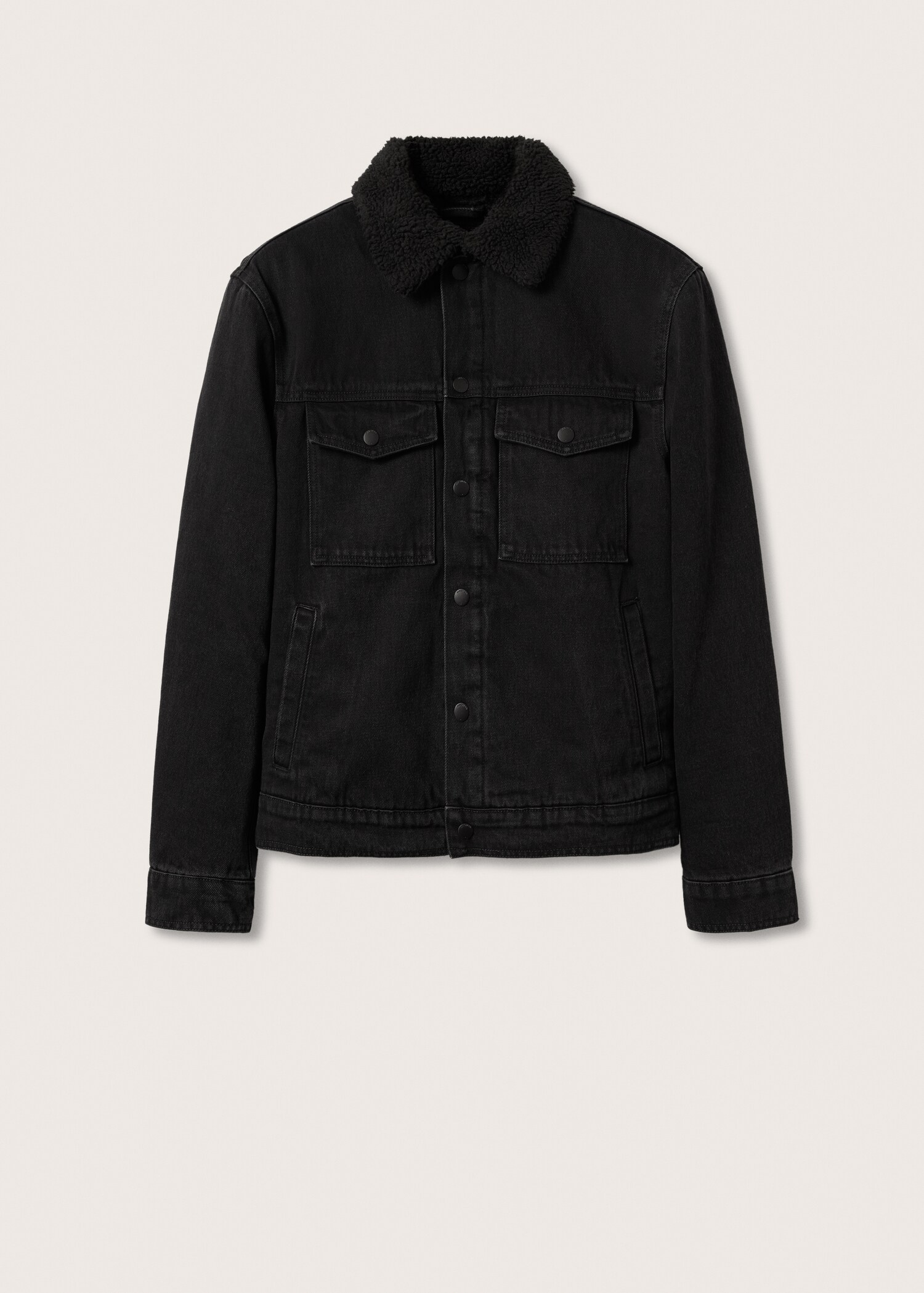 Faux shearling-lined denim jacket - Article without model