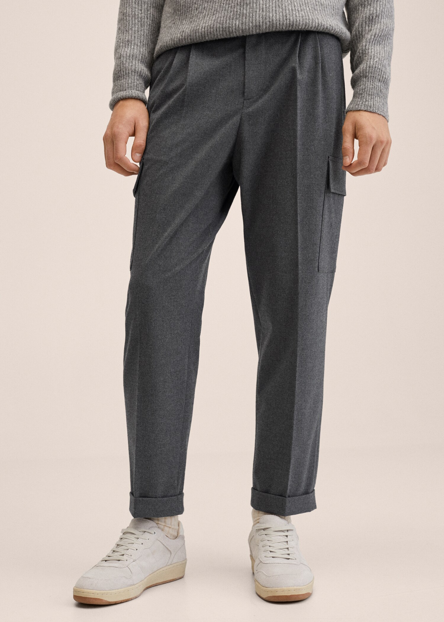 Pleated cargo pants - Medium plane