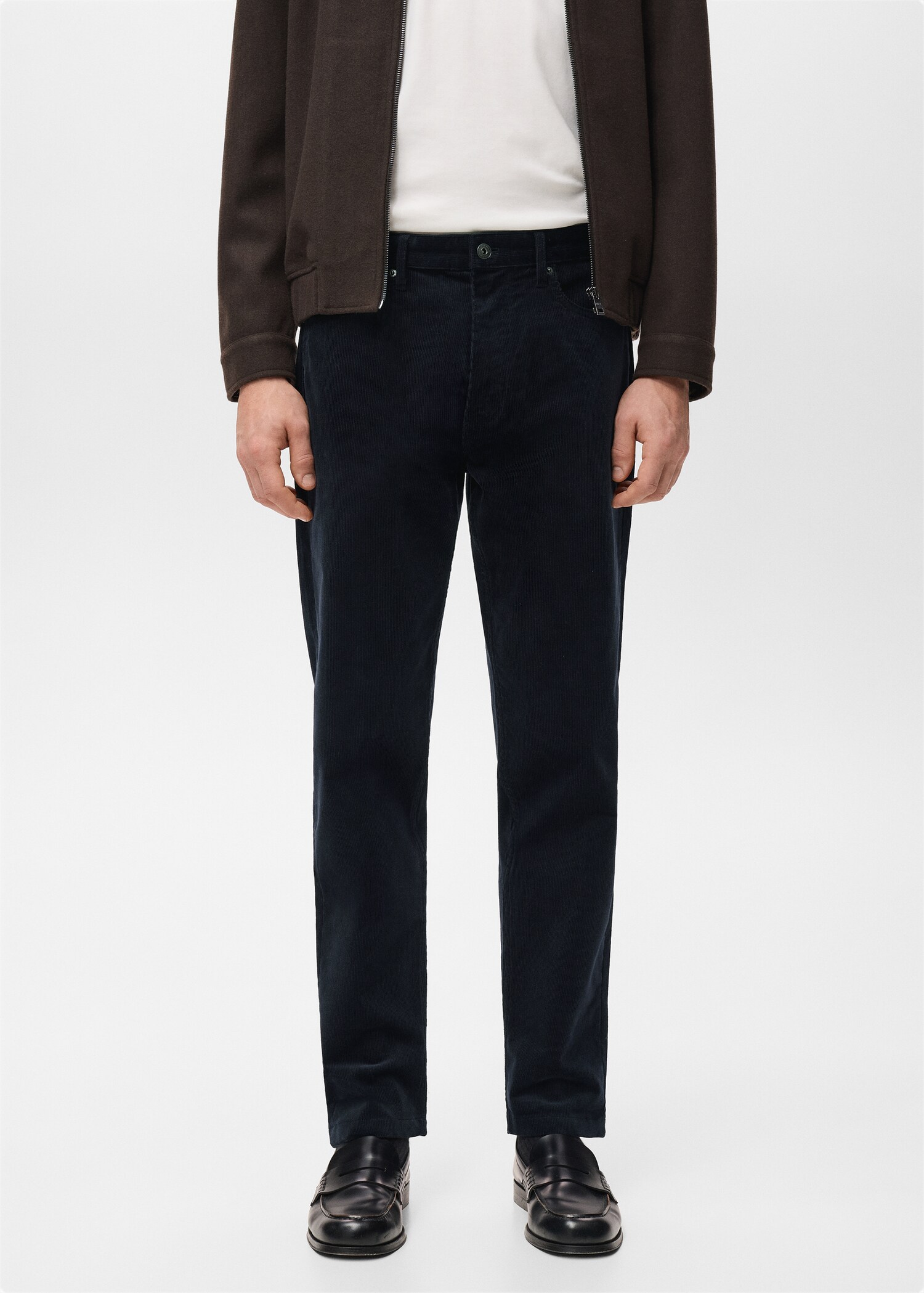 Corduroy regular-fit trousers - Medium plane
