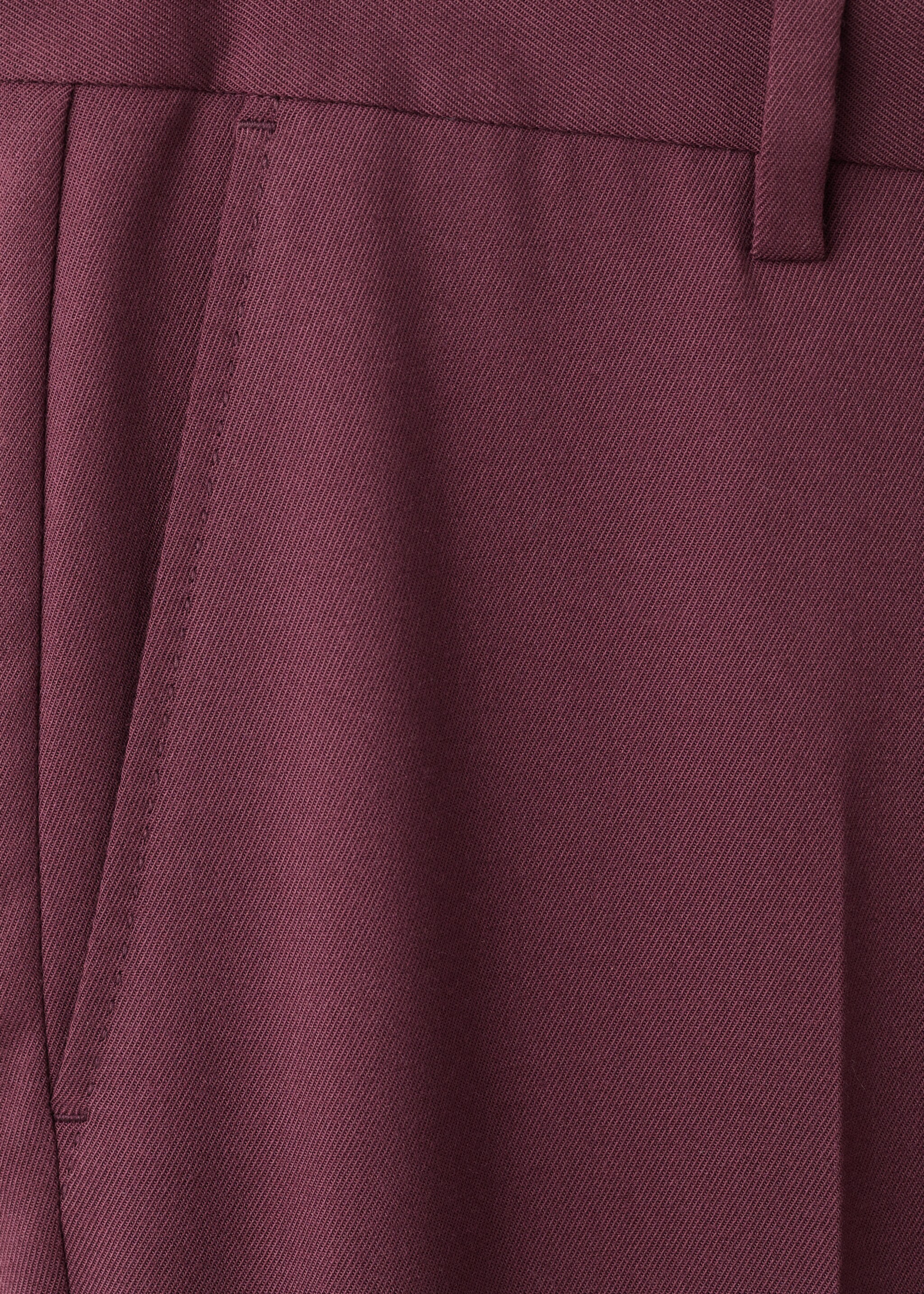 Fluid regular-fit trousers - Details of the article 8, Burgundy. Ref: 27011194-00.