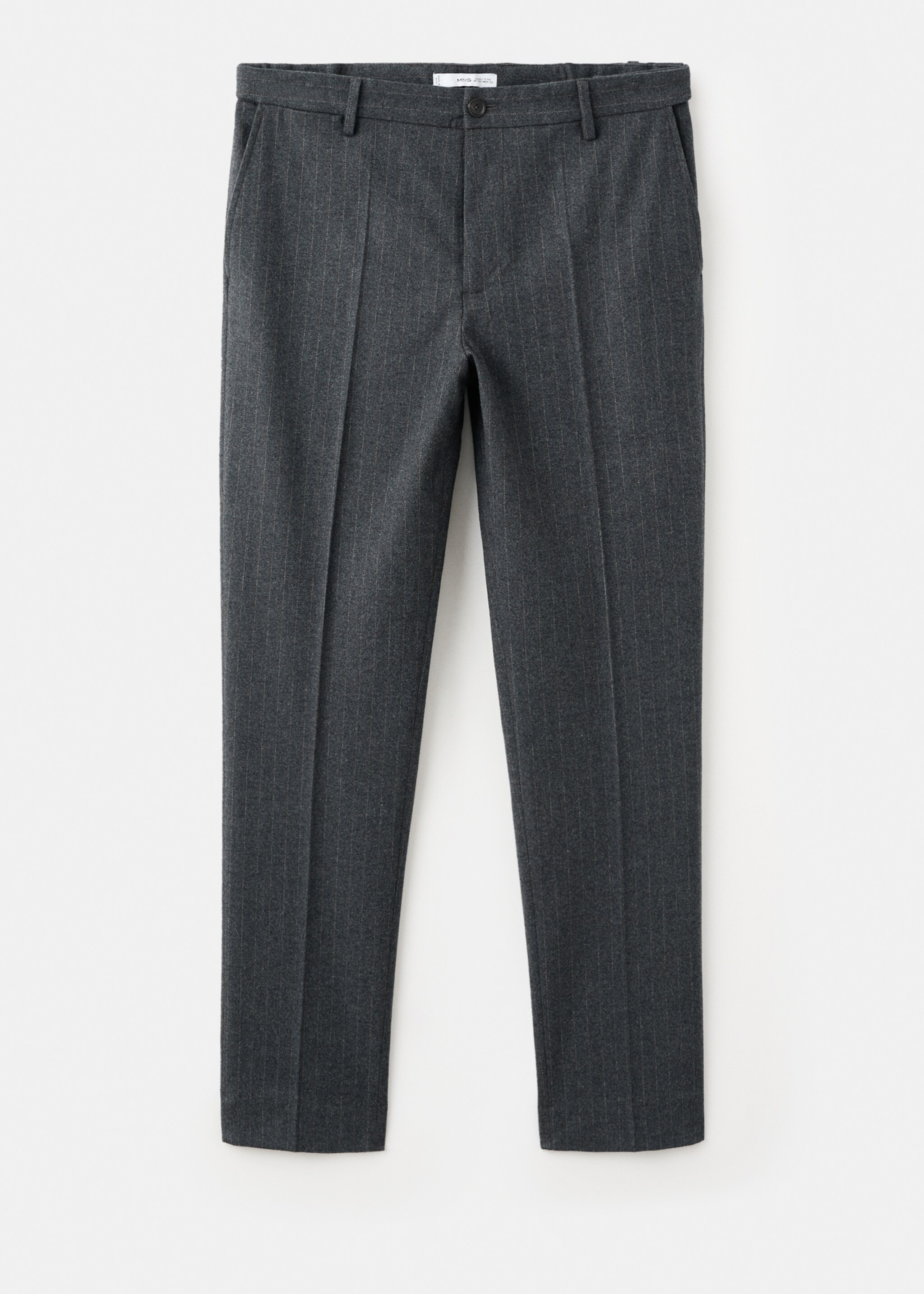 Slim-fit flannel trousers - Article without model, Dark Heather Grey. Ref: 27011198-00.