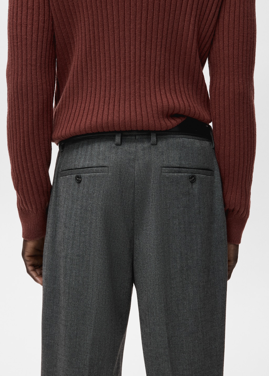 Regular-fit pleated flannel pants