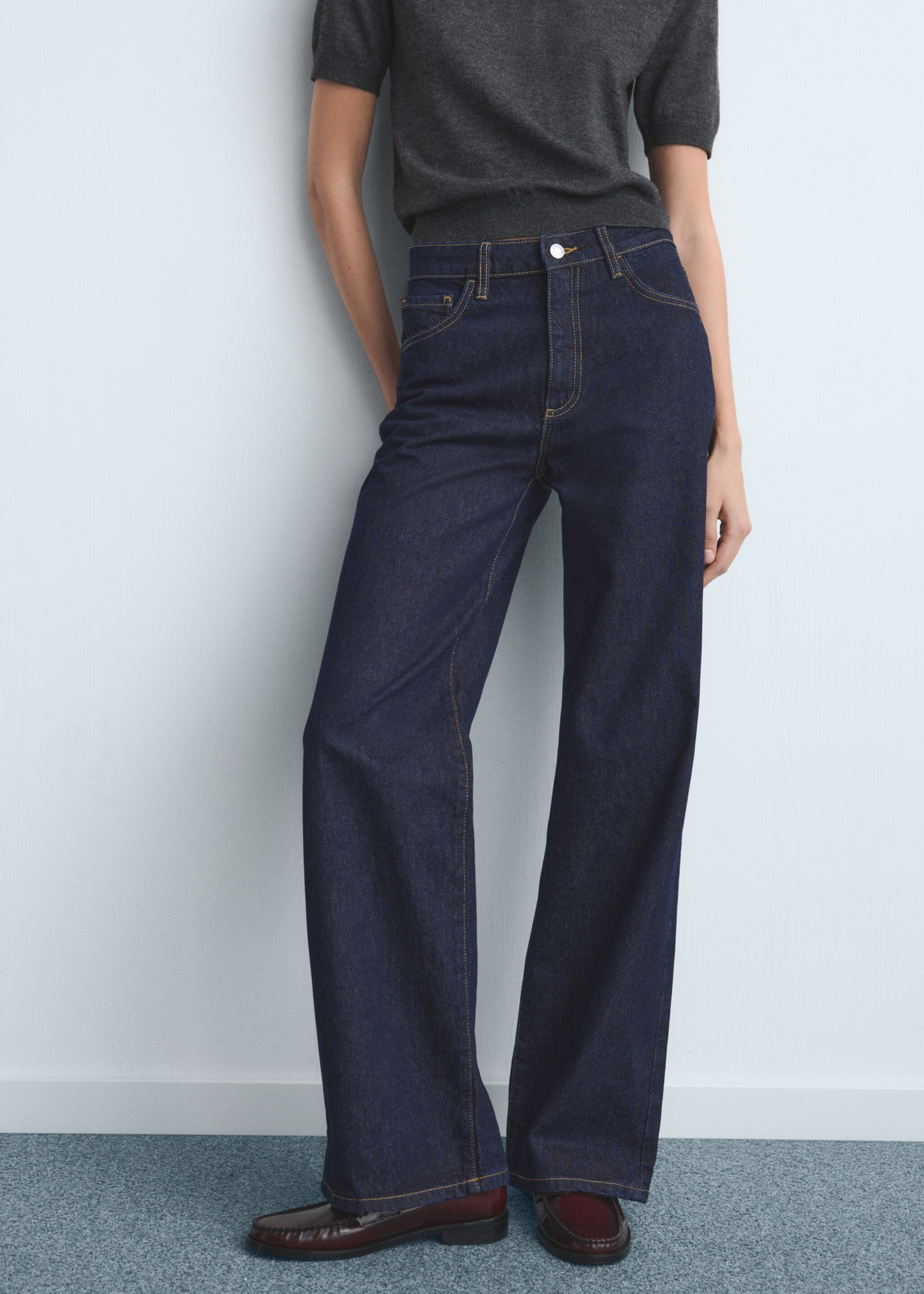 Danila high-waisted wide-leg jeans - Medium plane, Open Blue. Ref: 27011204-00.