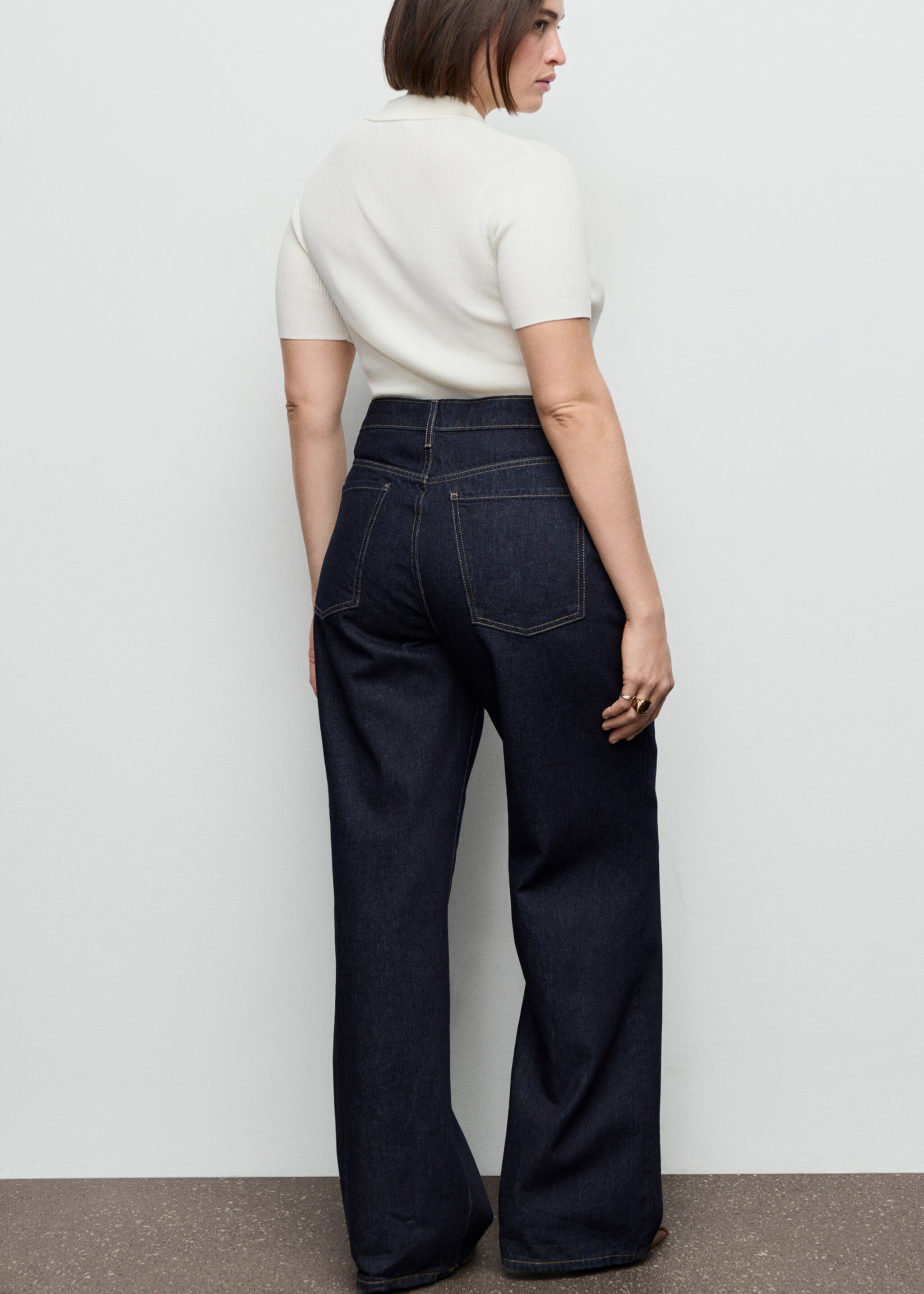 Danila high-waisted wide-leg jeans - Details of the article 4, Open Blue. Ref: 27011204-00.