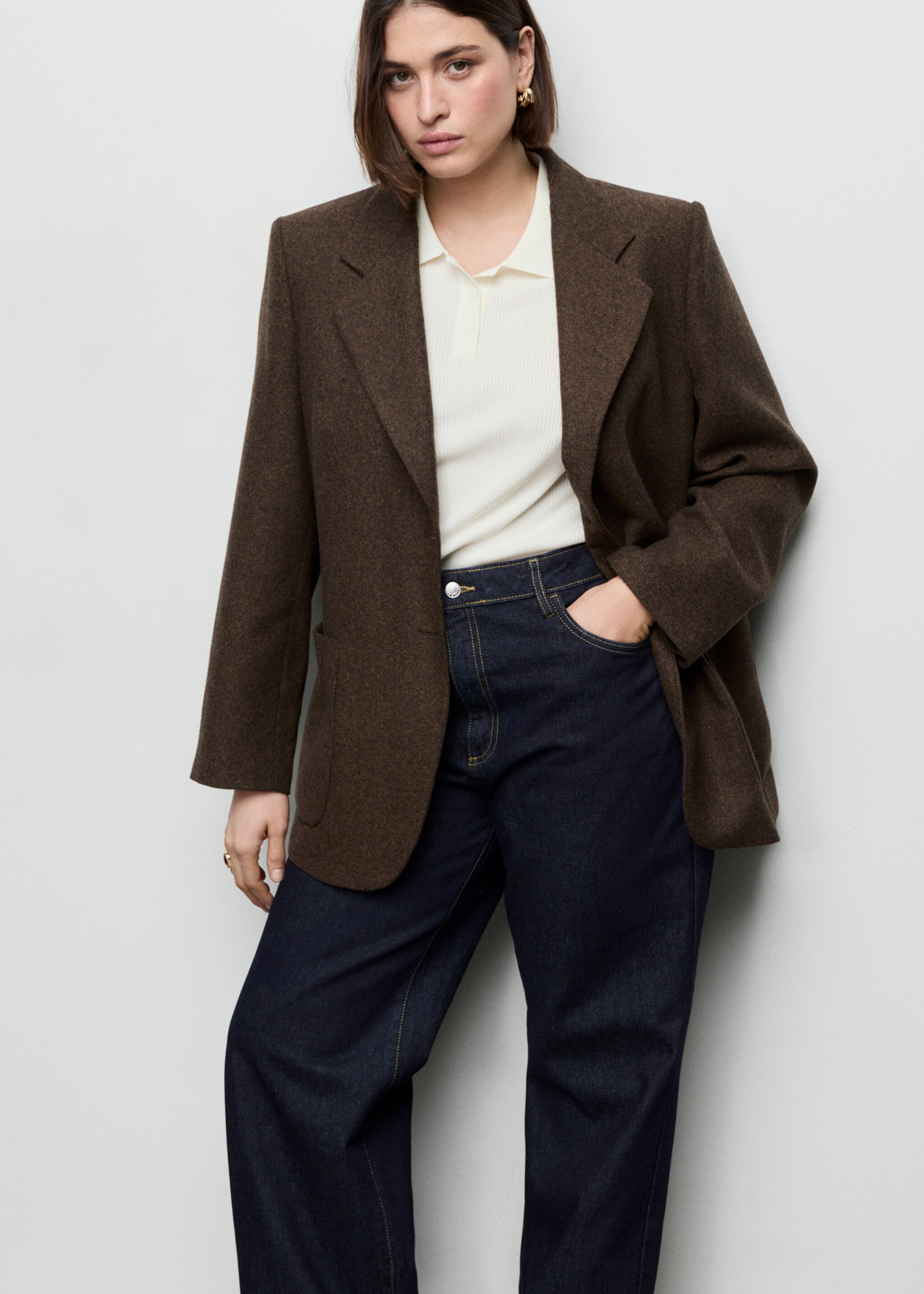 Danila high-waisted wide-leg jeans - Details of the article 5, Open Blue. Ref: 27011204-00.