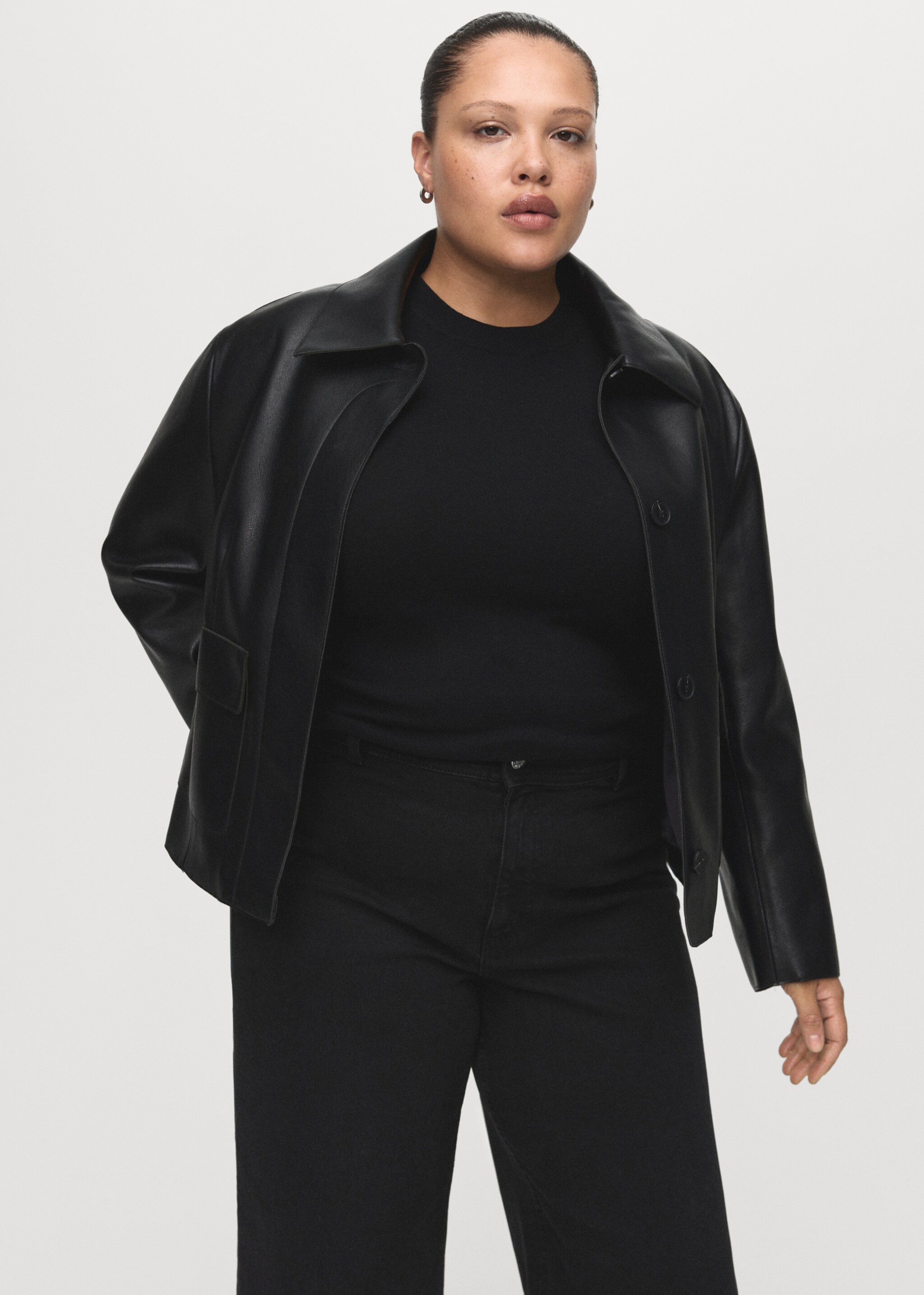 Catherin culotte high-rise jeans - Details of the article 5, Black denim. Ref: 27011206-00.